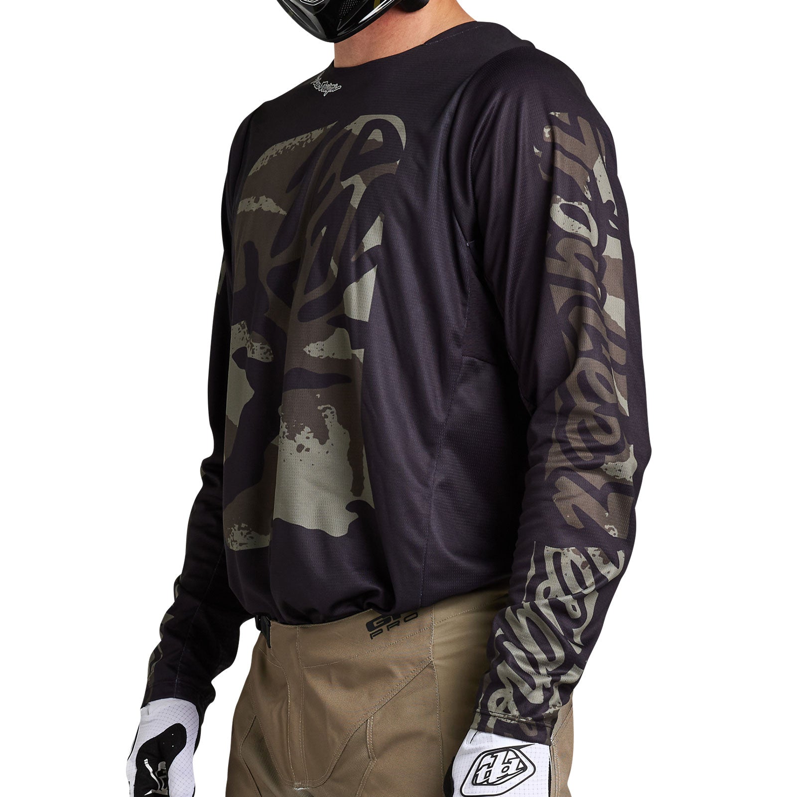 Maillot Troy Lee Designs GP Pro Boxed In Negro/Oliva Rendimiento MX Enduro