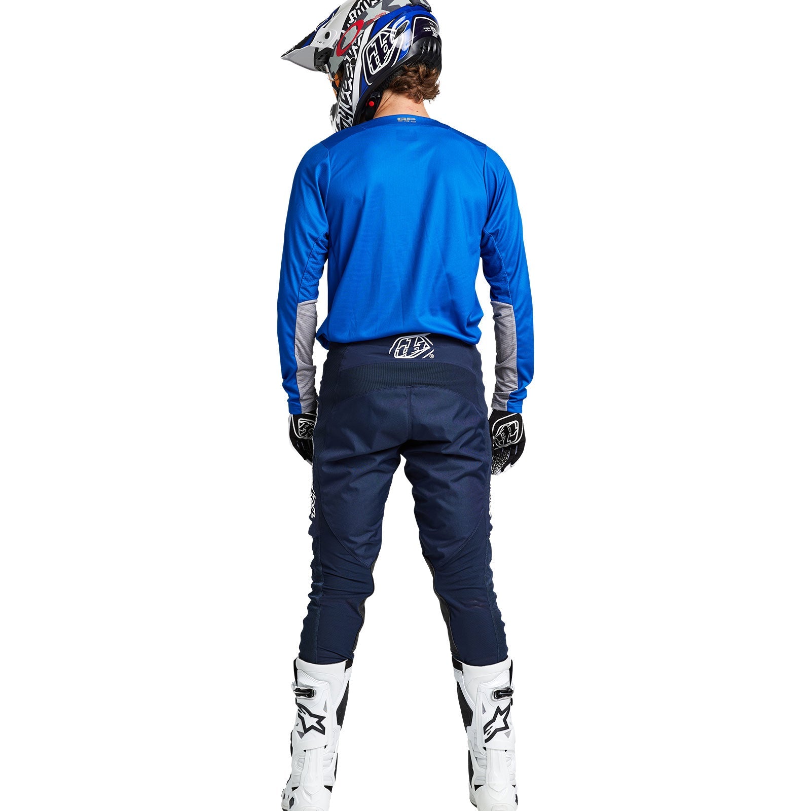 Maillot Troy Lee Designs GP Pro Icon Azul/Plata Motocross Enduro Rendimiento Superior