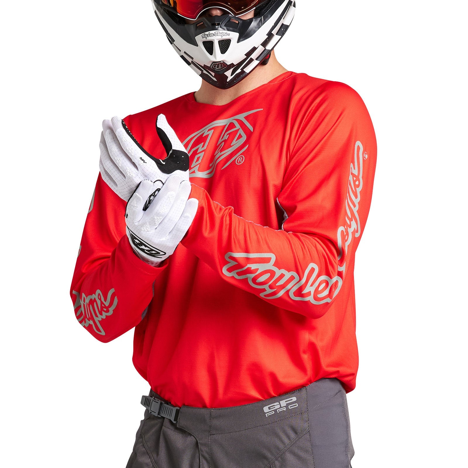 Troy Lee Designs GP Pro Icon Camiseta Motocross Enduro Roja/Gris Ventilada y Reforzada