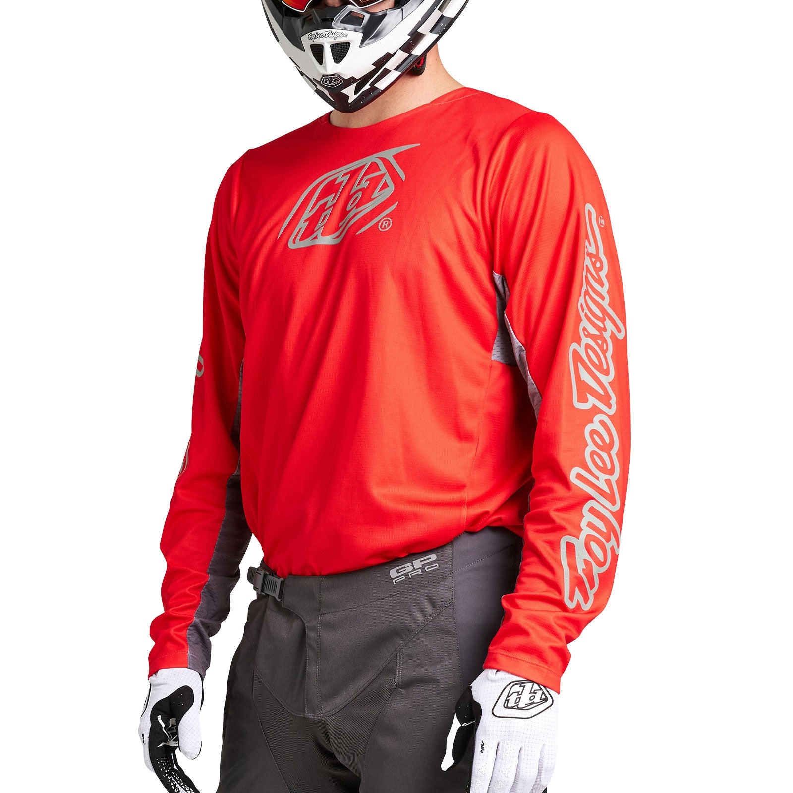 Troy Lee Designs GP Pro Icon Camiseta Motocross Enduro Roja/Gris Ventilada y Reforzada