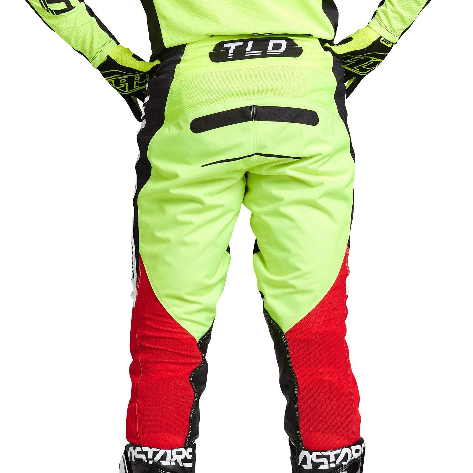 Pantalones Motocross Troy Lee Designs GP Pro Blends, Blancos/Rojos Brillantes