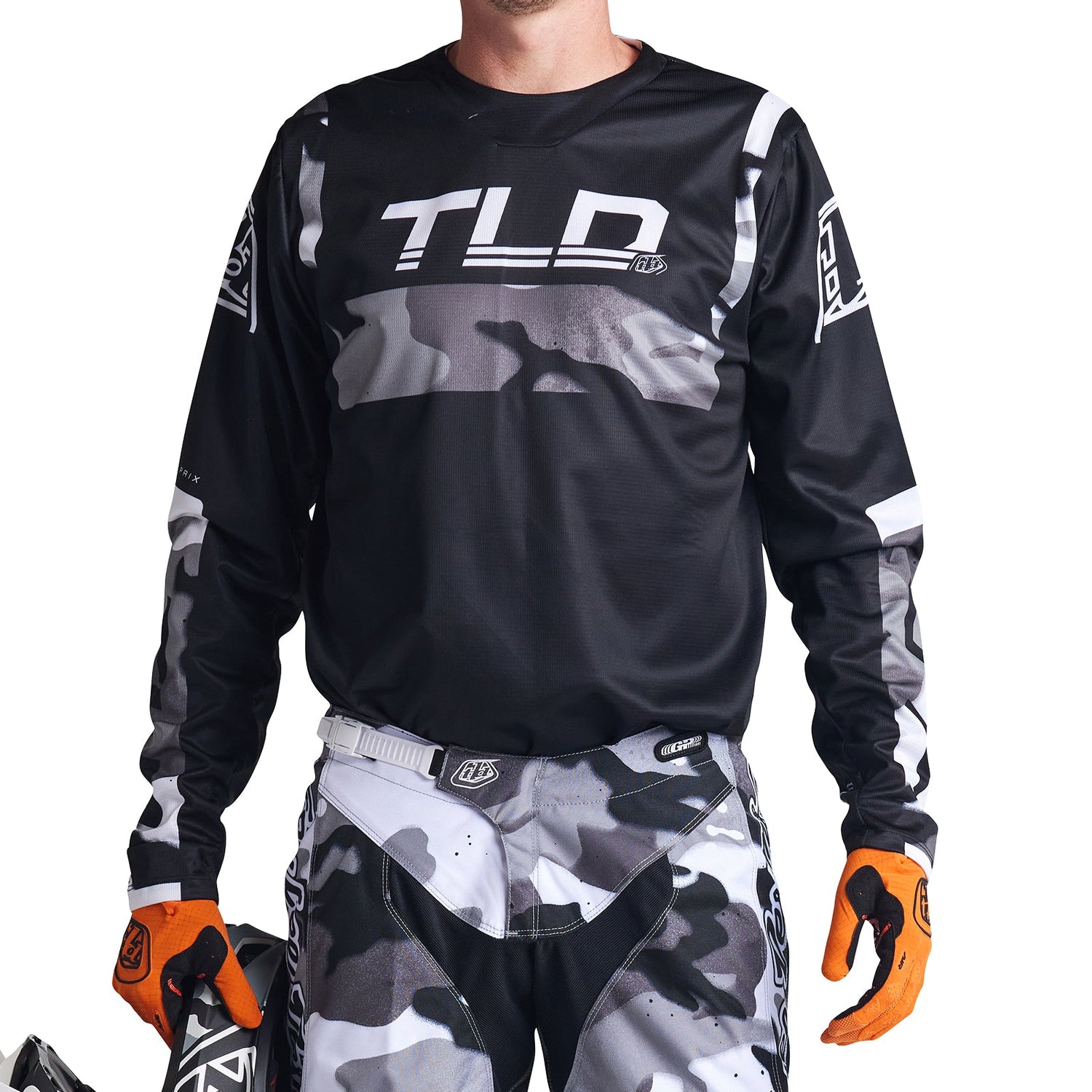 Maillot Motocross GP Troy Lee Designs Camuflaje Gris Rendimiento Duradero Versátil