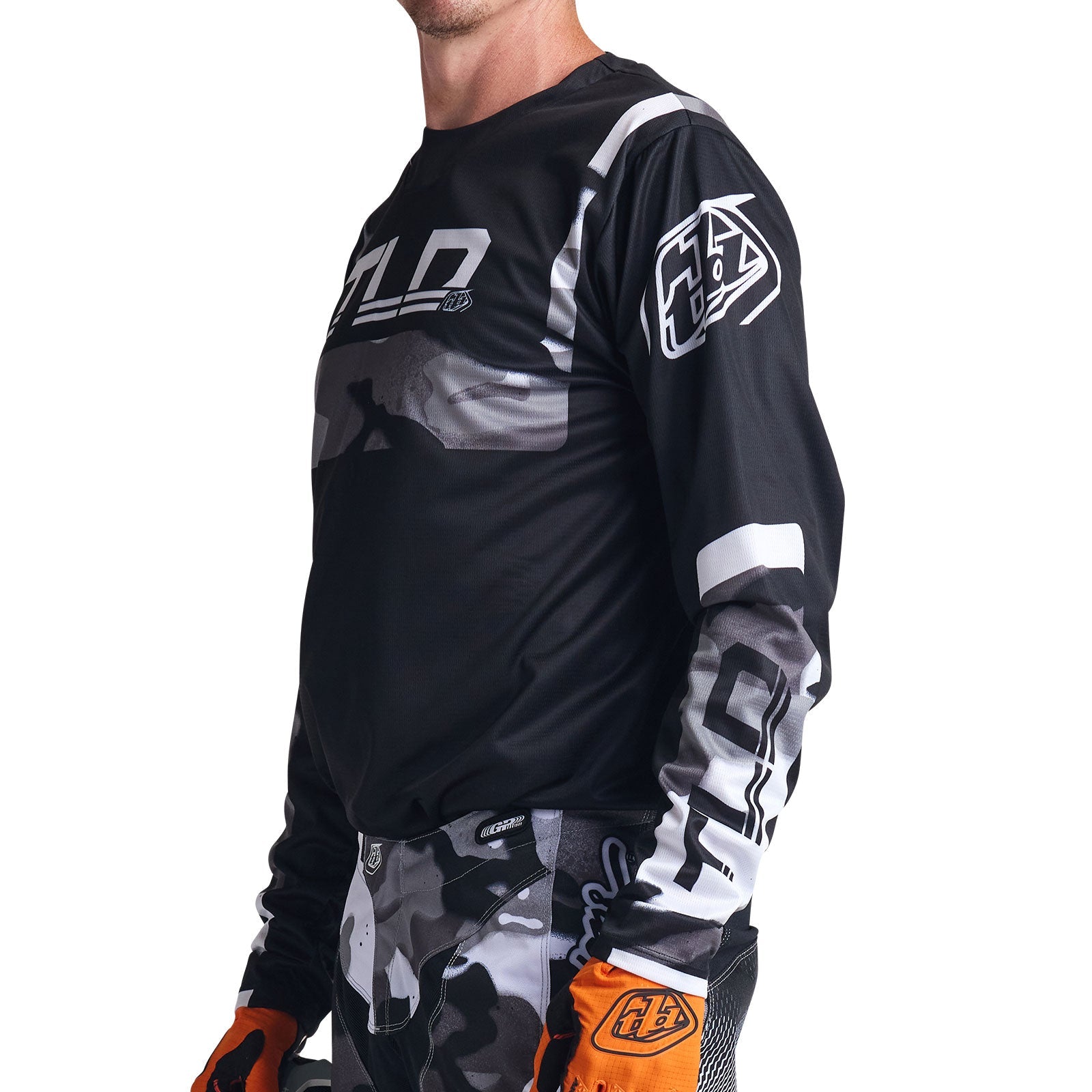 Maillot Motocross GP Troy Lee Designs Camuflaje Gris Rendimiento Duradero Versátil