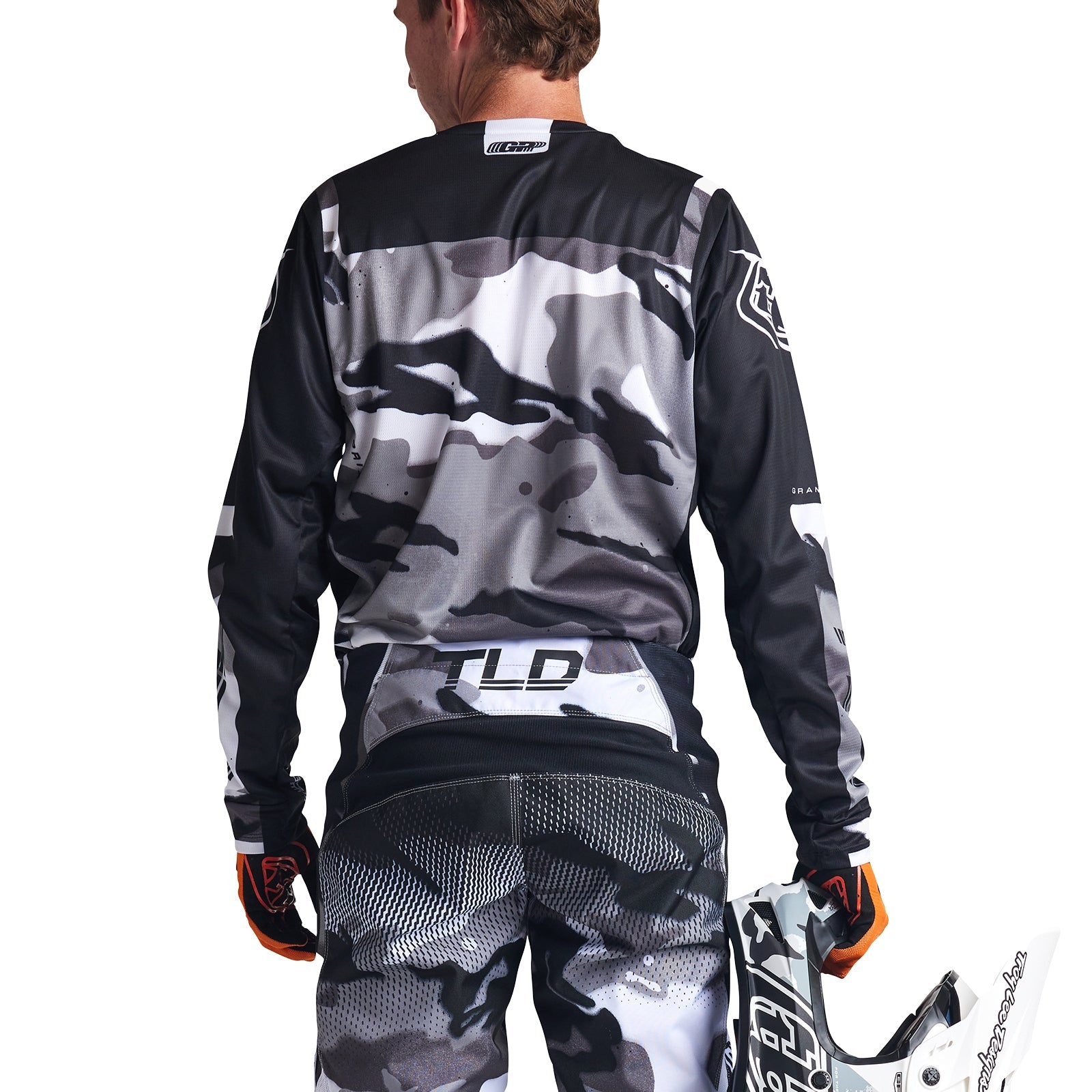 Maillot Motocross GP Troy Lee Designs Camuflaje Gris Rendimiento Duradero Versátil