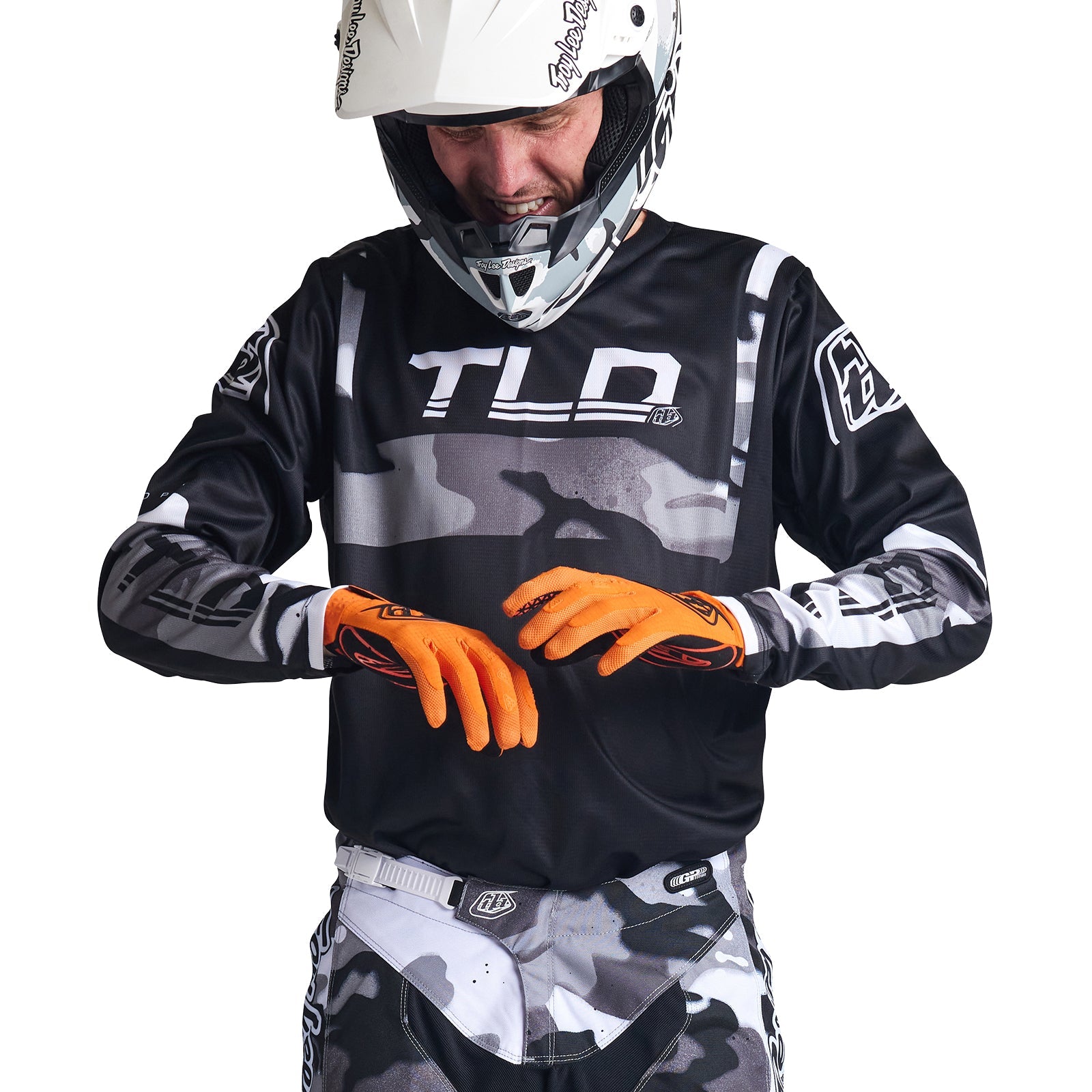 Maillot Motocross GP Troy Lee Designs Camuflaje Gris Rendimiento Duradero Versátil
