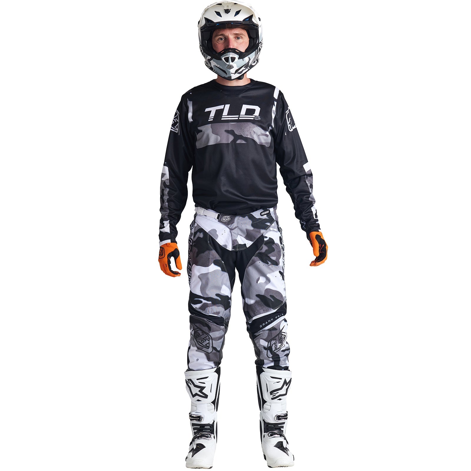 Maillot Motocross GP Troy Lee Designs Camuflaje Gris Rendimiento Duradero Versátil