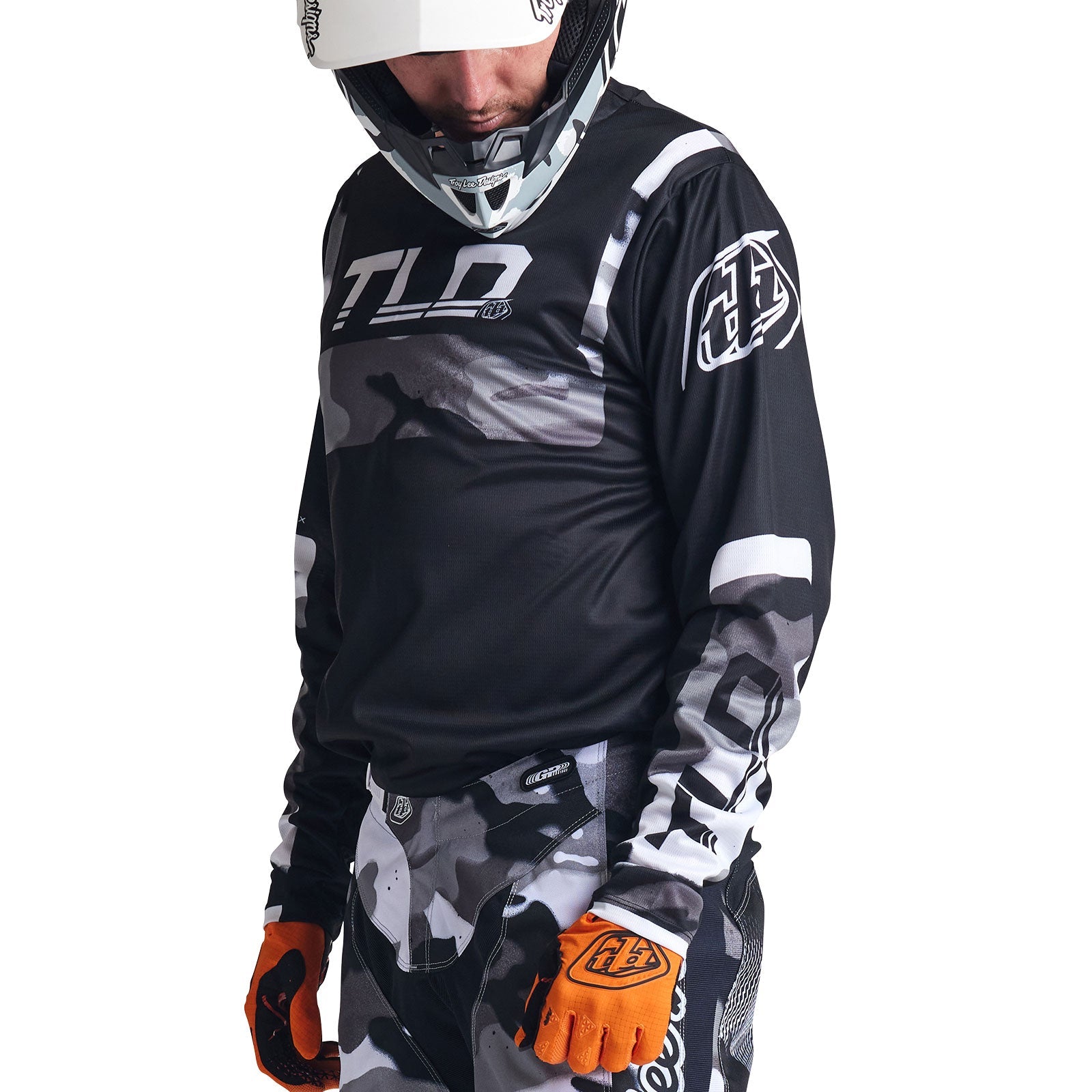 Maillot Motocross GP Troy Lee Designs Camuflaje Gris Rendimiento Duradero Versátil