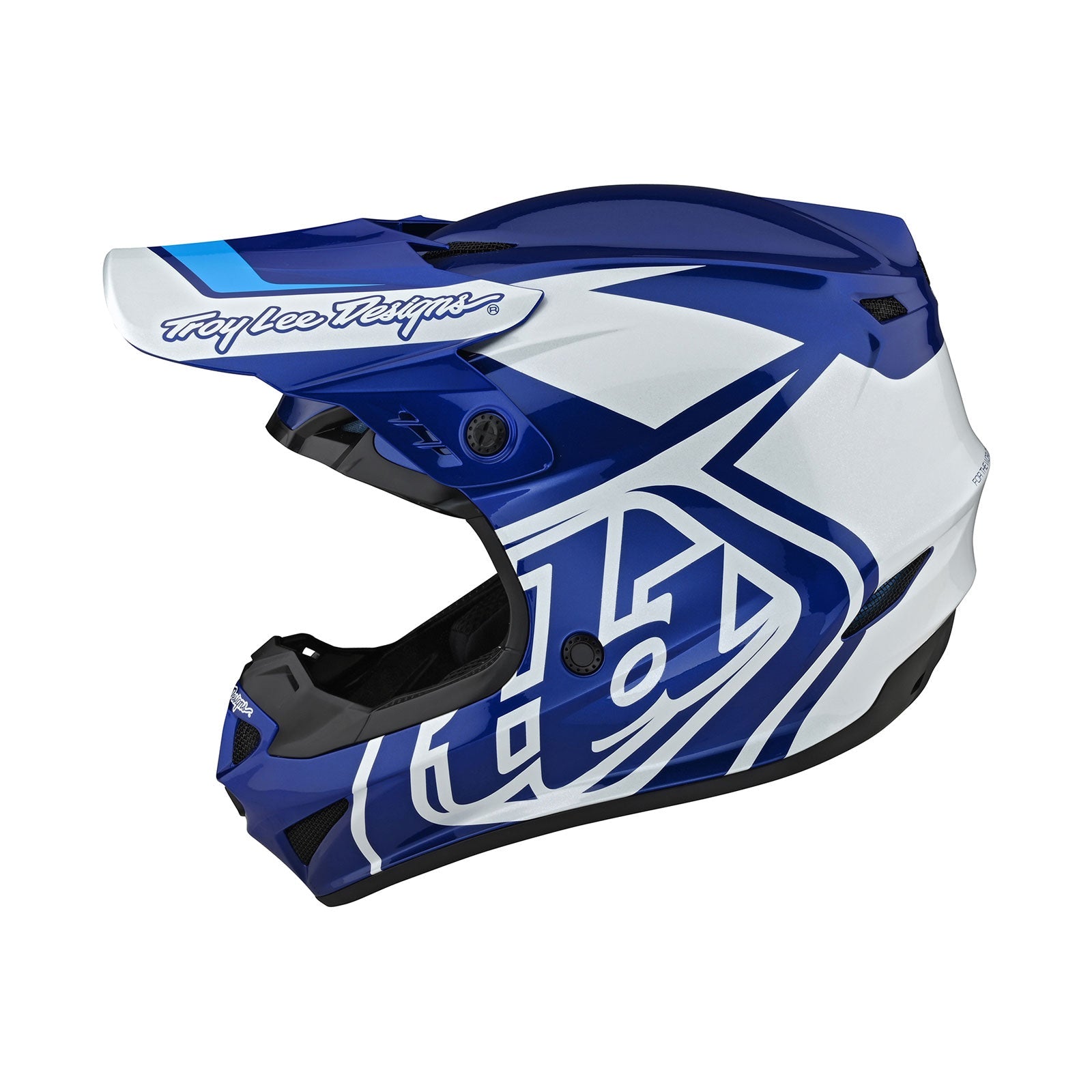 Casco Troy Lee Designs GP Overload Motocross Enduro Azul Blanco Ligero Certificado