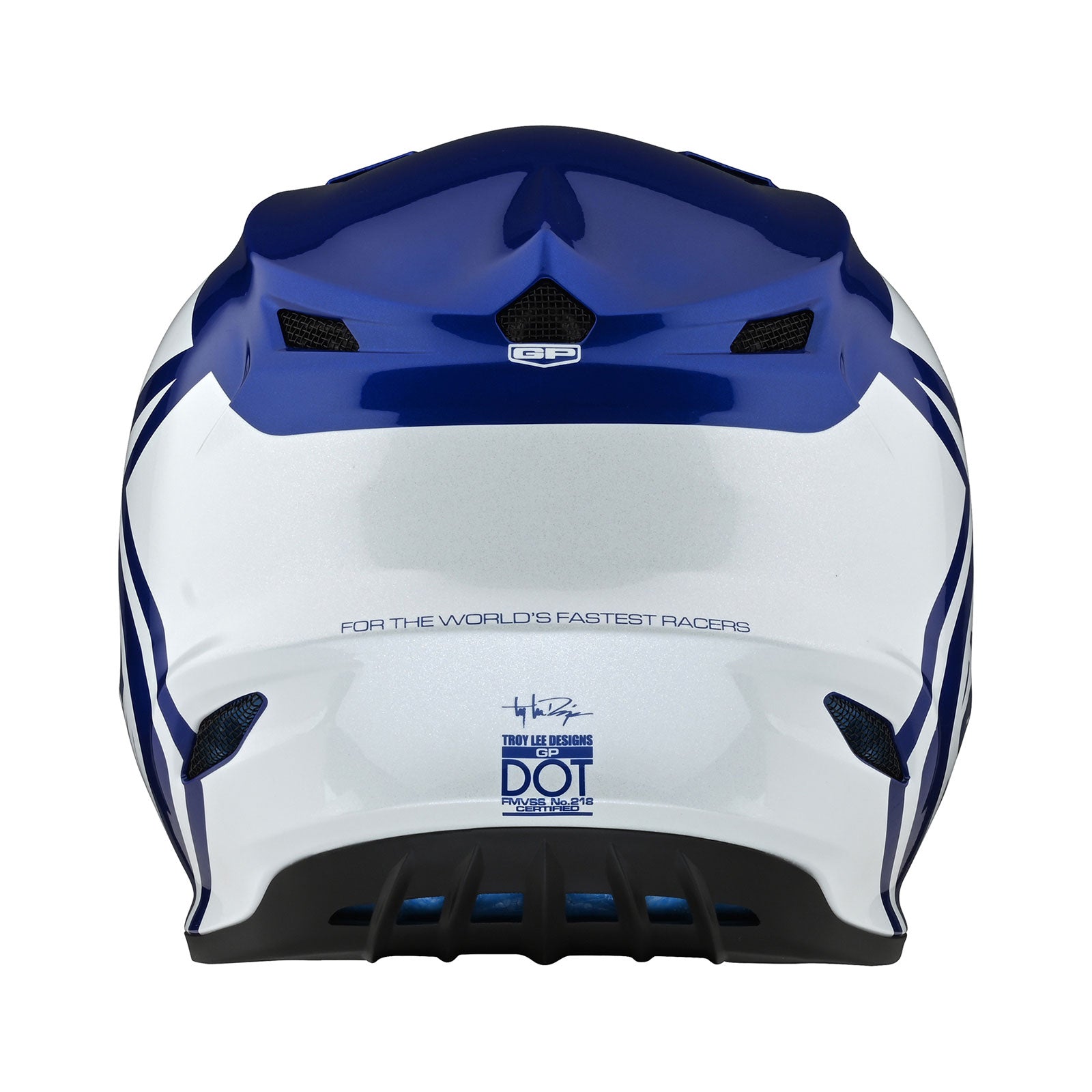 Casco Troy Lee Designs GP Overload Motocross Enduro Azul Blanco Ligero Certificado