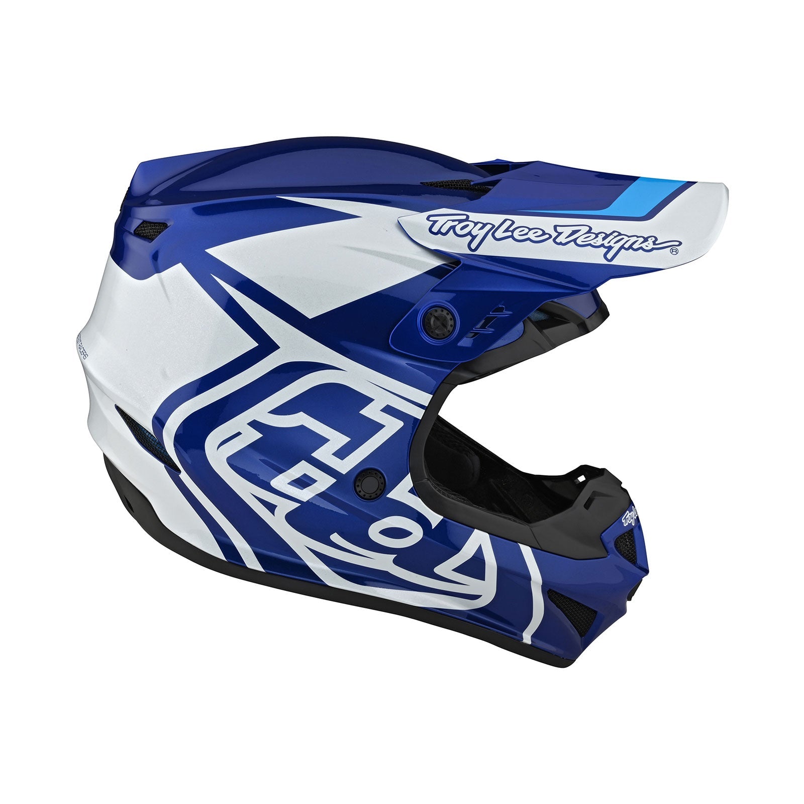 Casco Troy Lee Designs GP Overload Motocross Enduro Azul Blanco Ligero Certificado