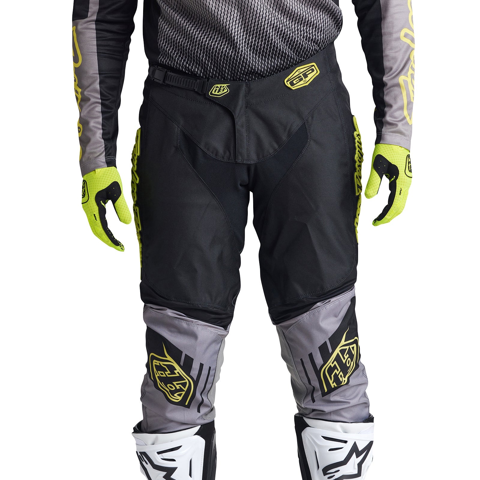 Pantalón Motocross Troy Lee Designs GP Icon Negro/Gris: Máximo Rendimiento y Protección