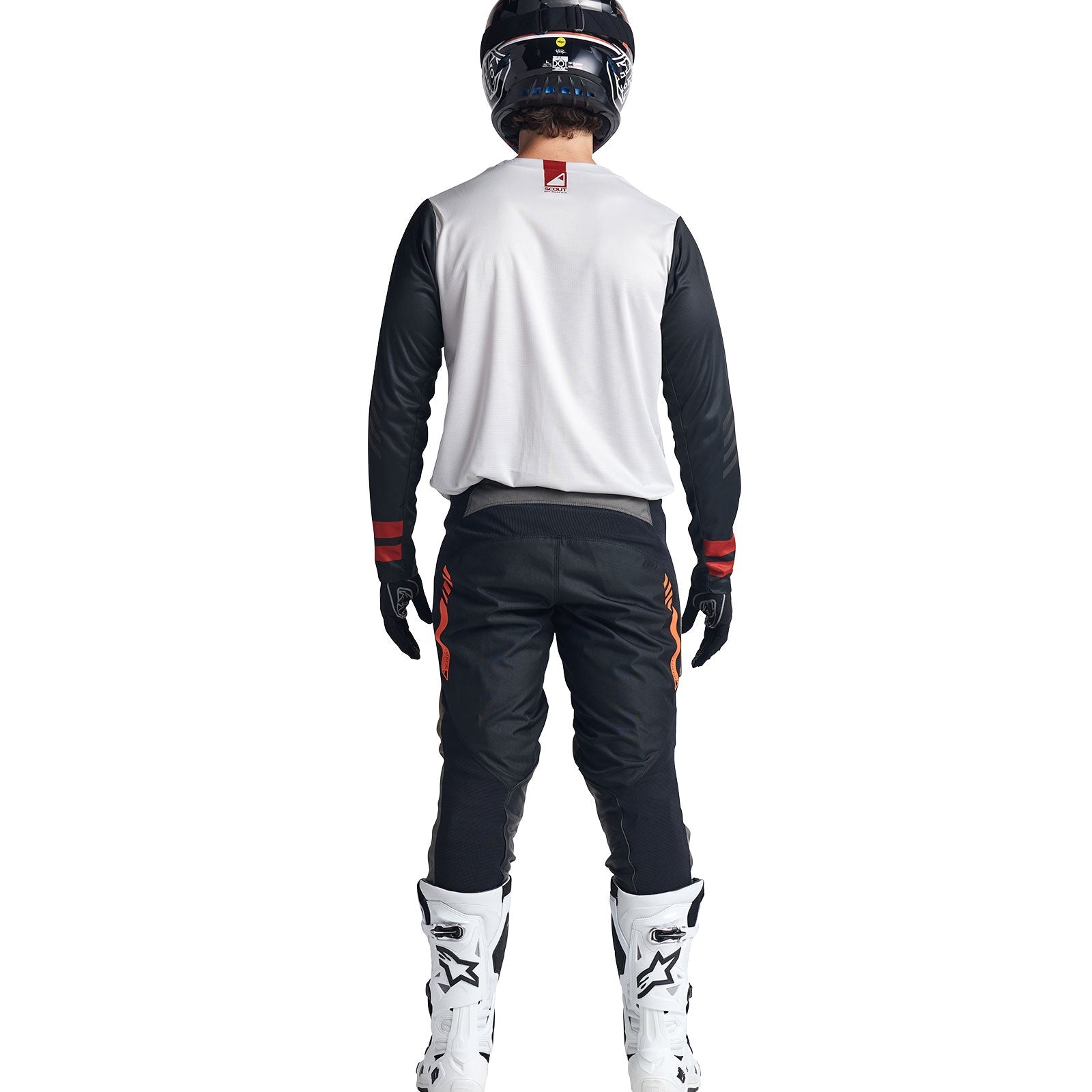 Maillot Troy Lee Designs Scout GP Transpirable Carbón/Blanco Vintage para Moto Trail