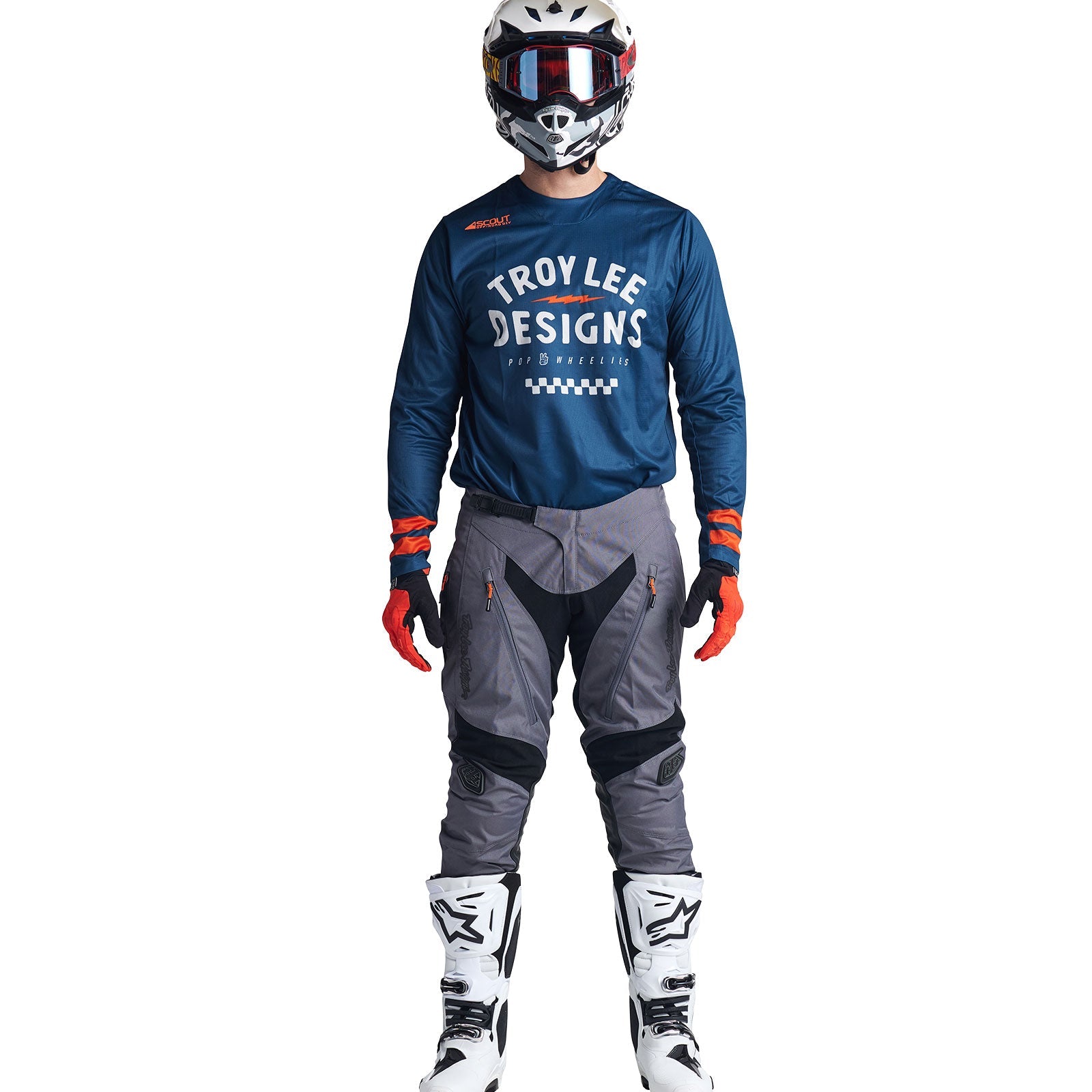 Maillot Troy Lee Designs Scout GP Transpirable Azul Pizarra Moto Enduro