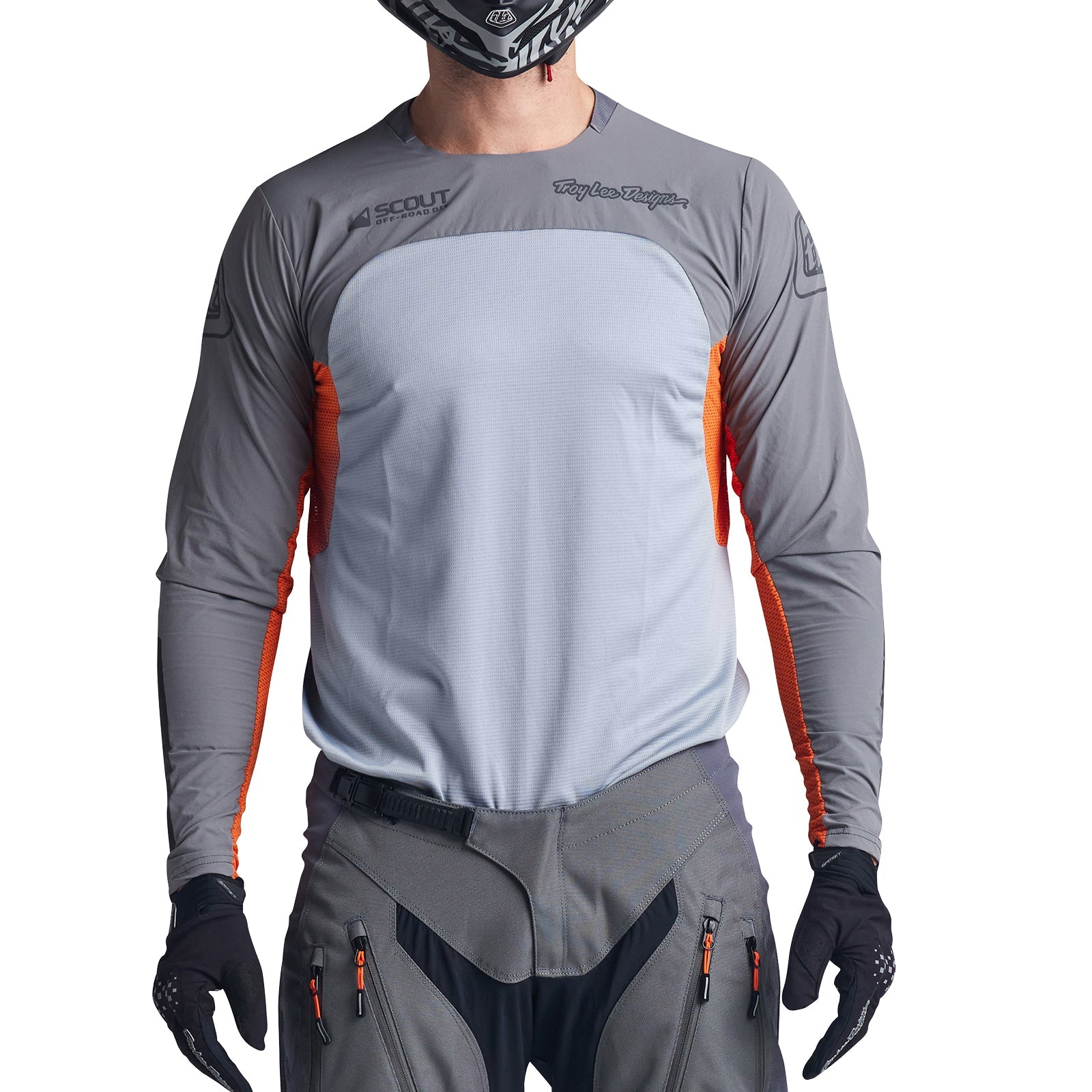 Maillot Troy Lee Designs Scout SE Systems Moto Off-Road Transpirable Gris/Naranja Neón