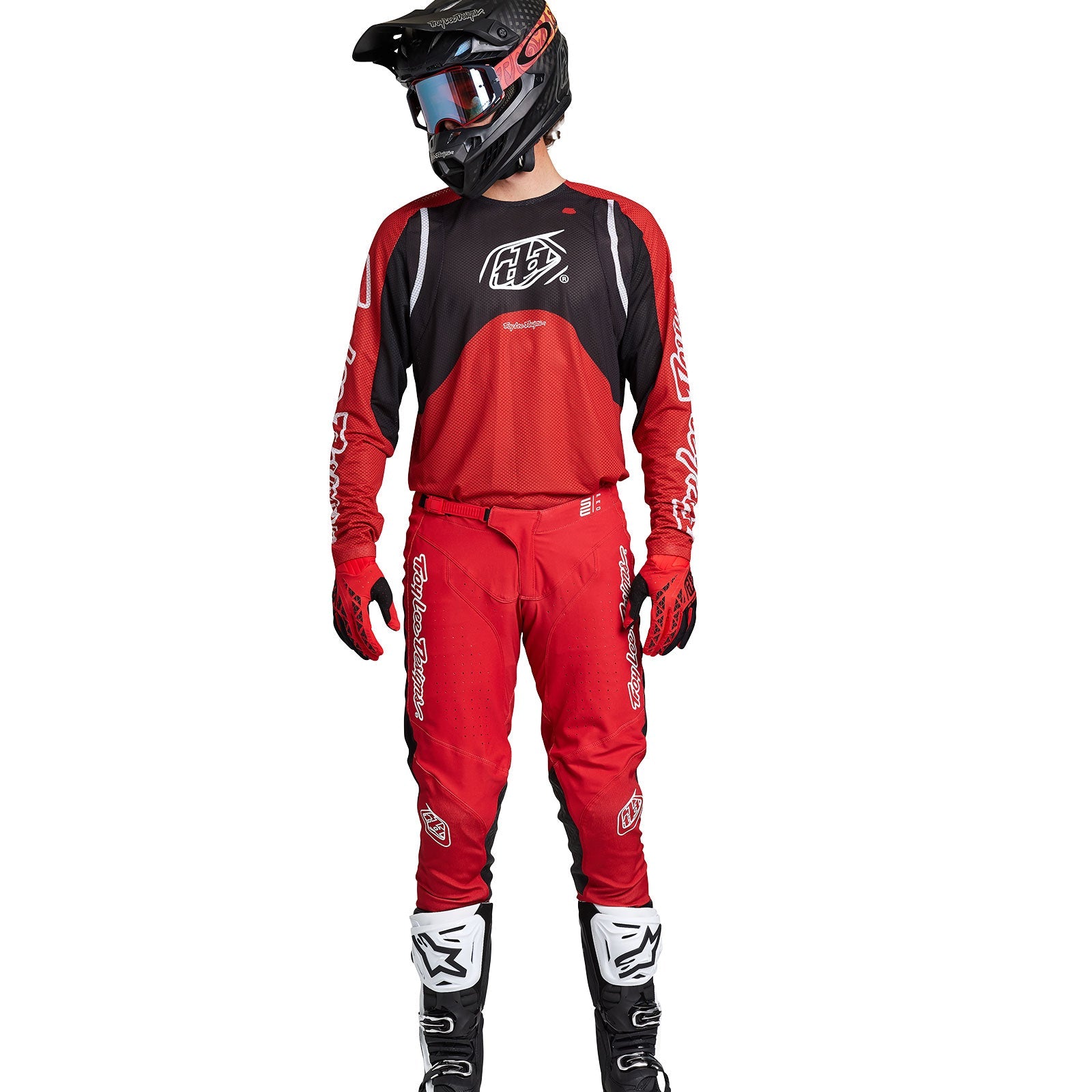 Maillot Troy Lee Designs SE Pro Air Pinned Rojo: Ventilación Superior y Rendimiento MX
