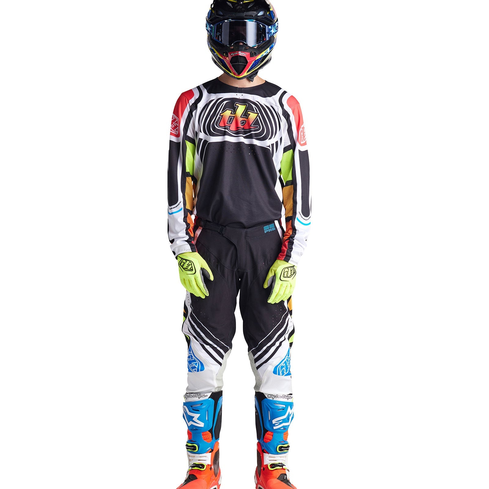 Maillot Troy Lee Designs SE Pro Wavez Negro/Multi: Transpirable, Duradero, Alto Rendimiento