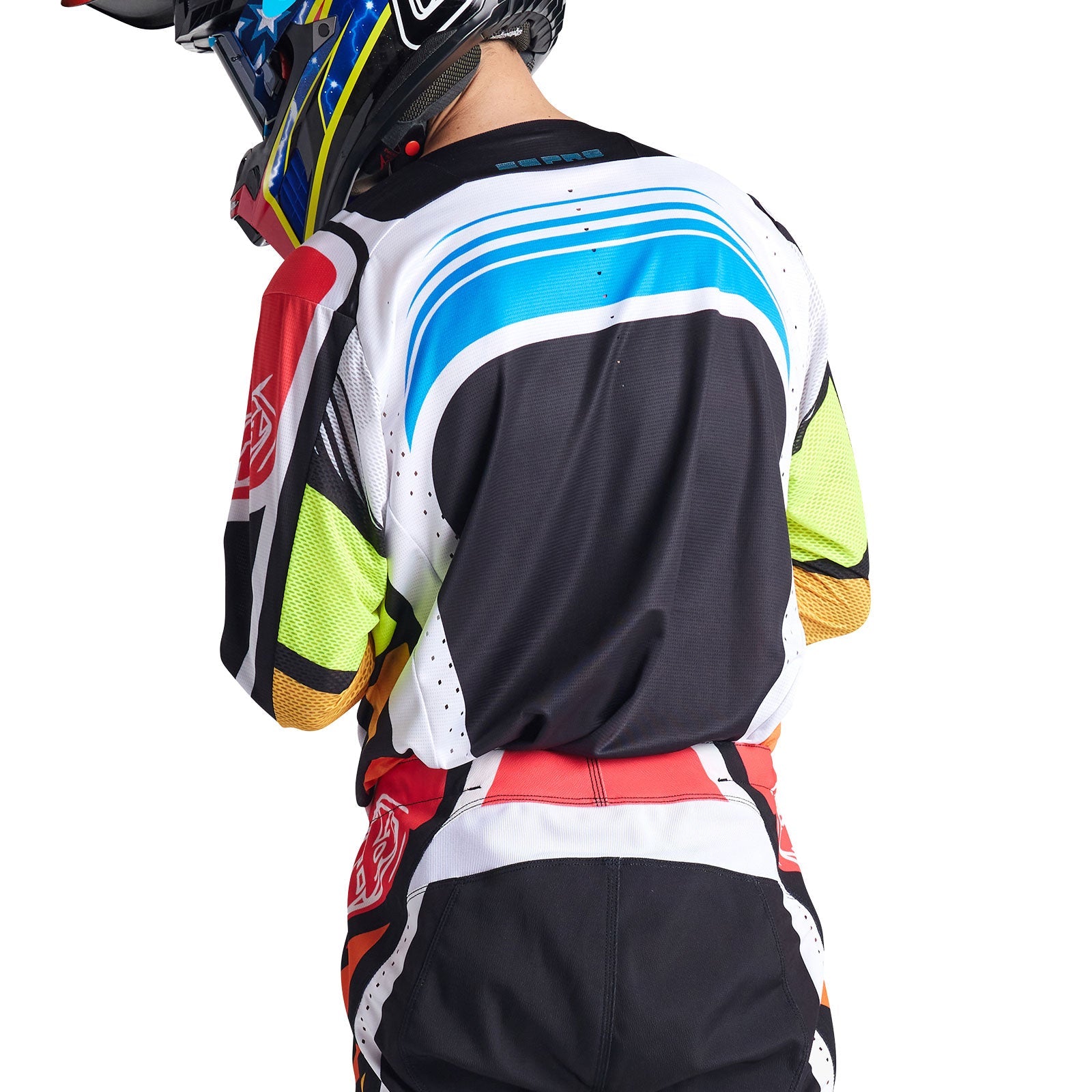 Maillot Troy Lee Designs SE Pro Wavez Negro/Multi: Transpirable, Duradero, Alto Rendimiento