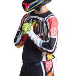 Maillot Troy Lee Designs SE Pro Wavez Negro/Multi: Transpirable, Duradero, Alto Rendimiento