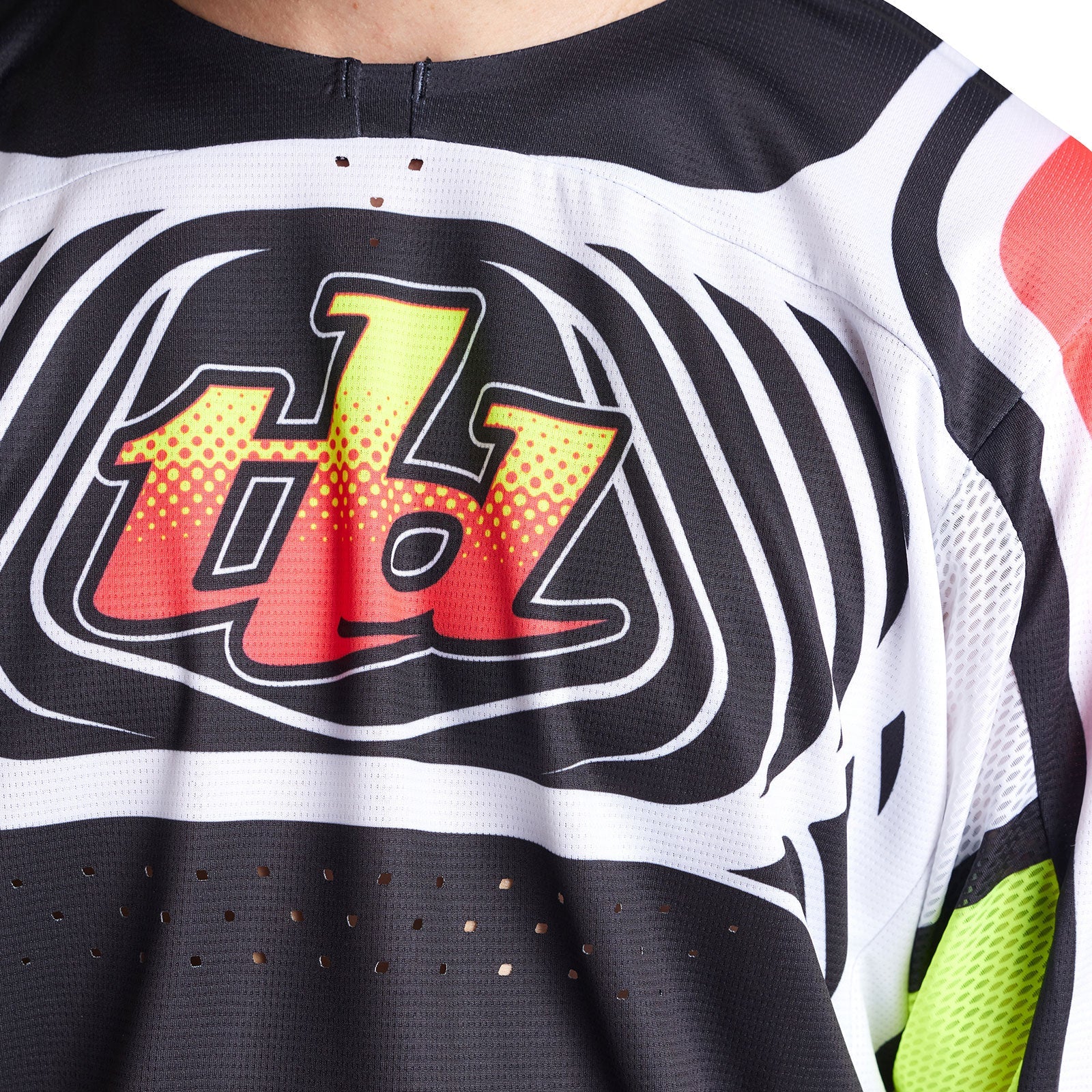 Maillot Troy Lee Designs SE Pro Wavez Negro/Multi: Transpirable, Duradero, Alto Rendimiento