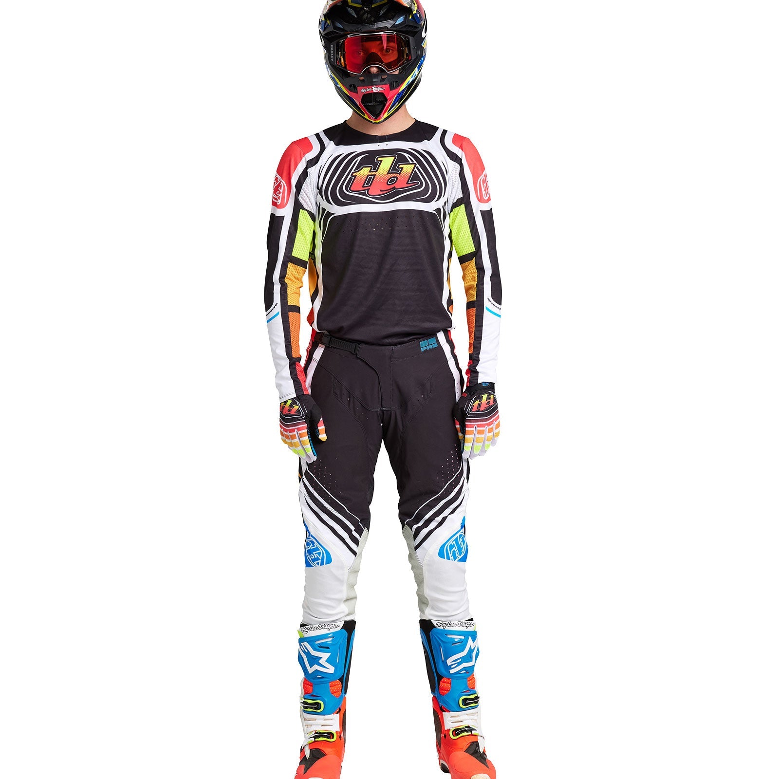 Maillot Troy Lee Designs SE Pro Wavez Negro/Multi: Transpirable, Duradero, Alto Rendimiento