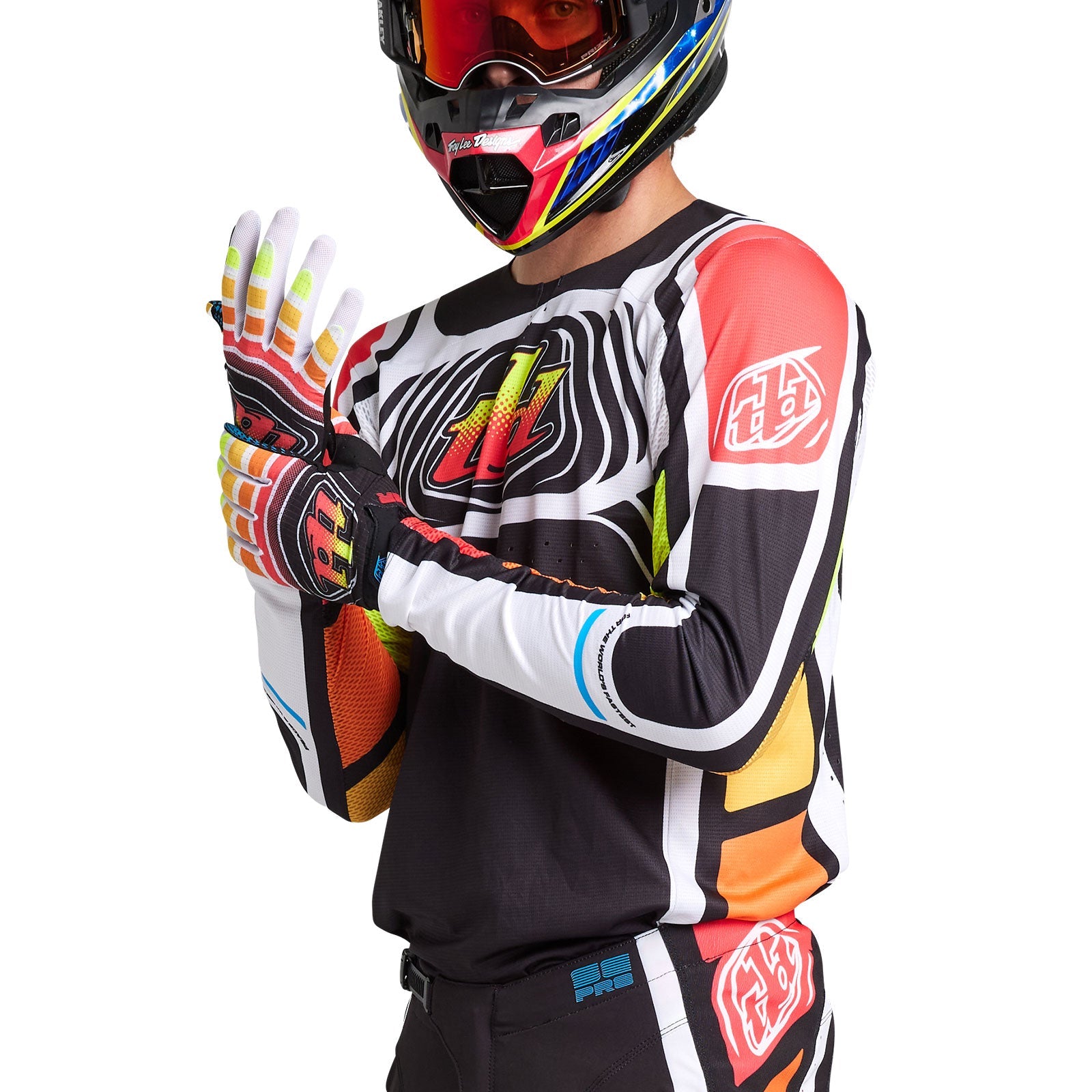 Maillot Troy Lee Designs SE Pro Wavez Negro/Multi: Transpirable, Duradero, Alto Rendimiento