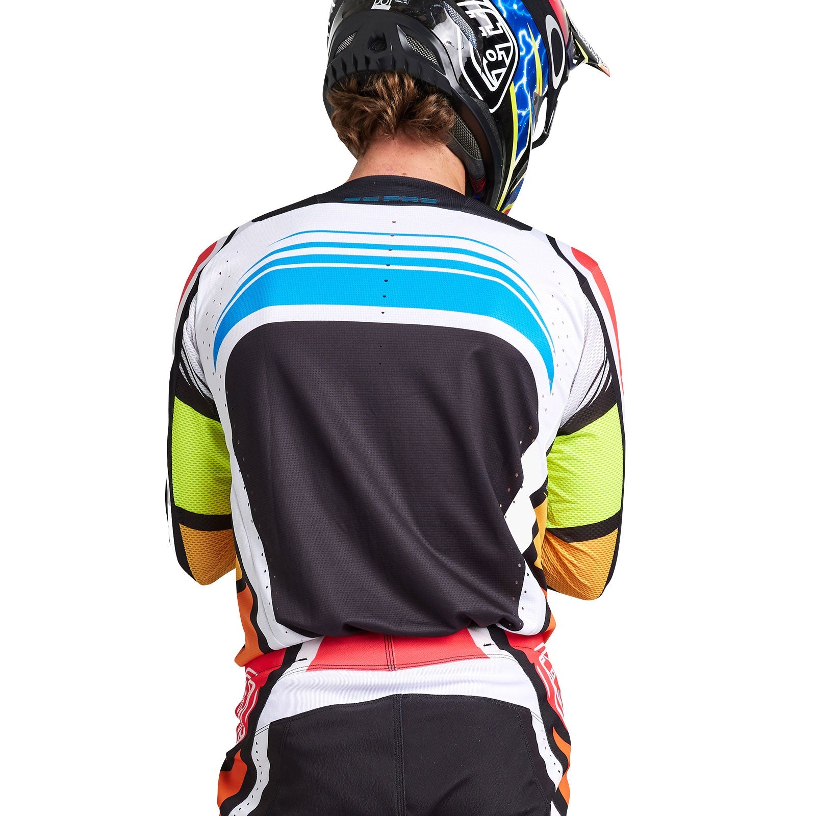 Maillot Troy Lee Designs SE Pro Wavez Negro/Multi: Transpirable, Duradero, Alto Rendimiento