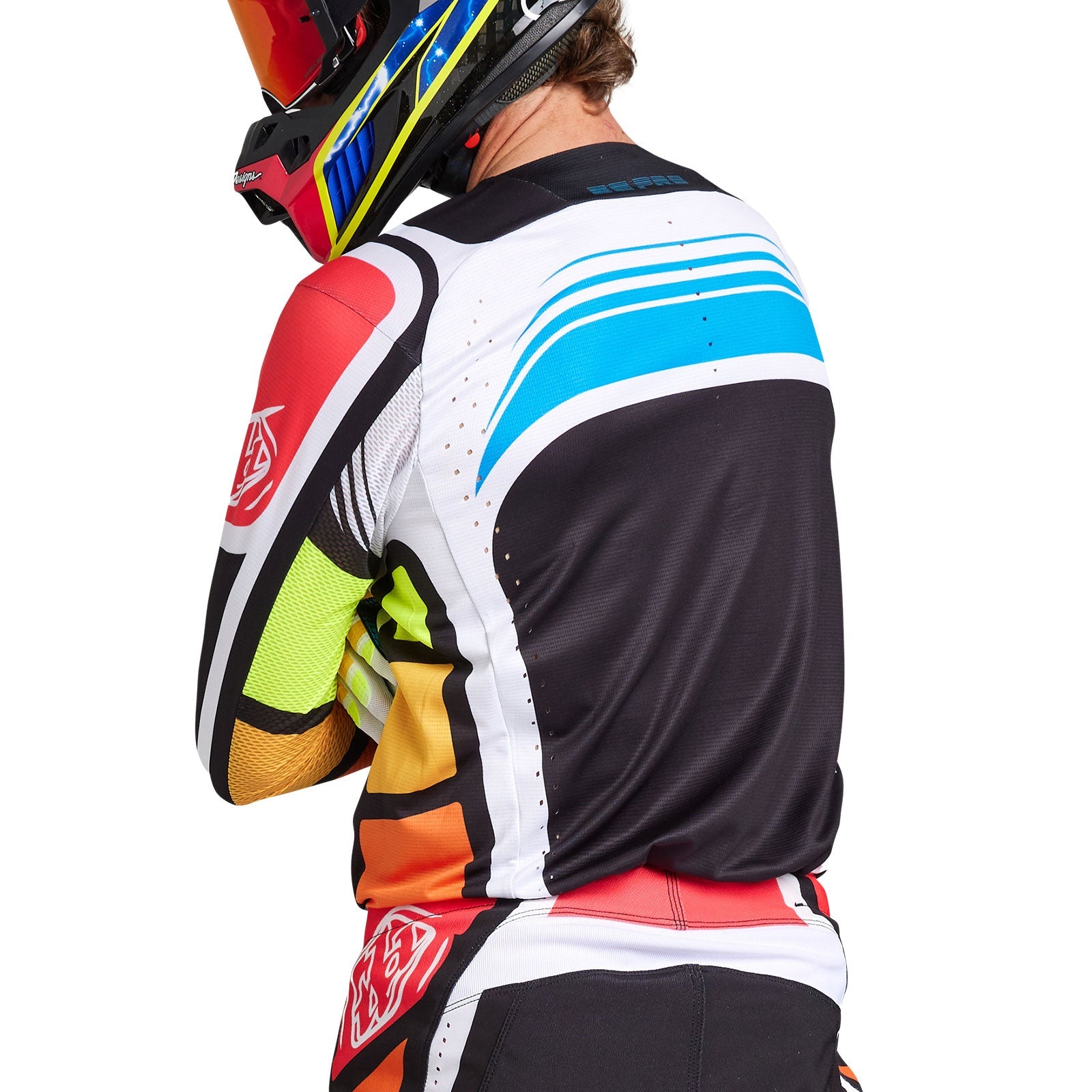Maillot Troy Lee Designs SE Pro Wavez Negro/Multi: Transpirable, Duradero, Alto Rendimiento