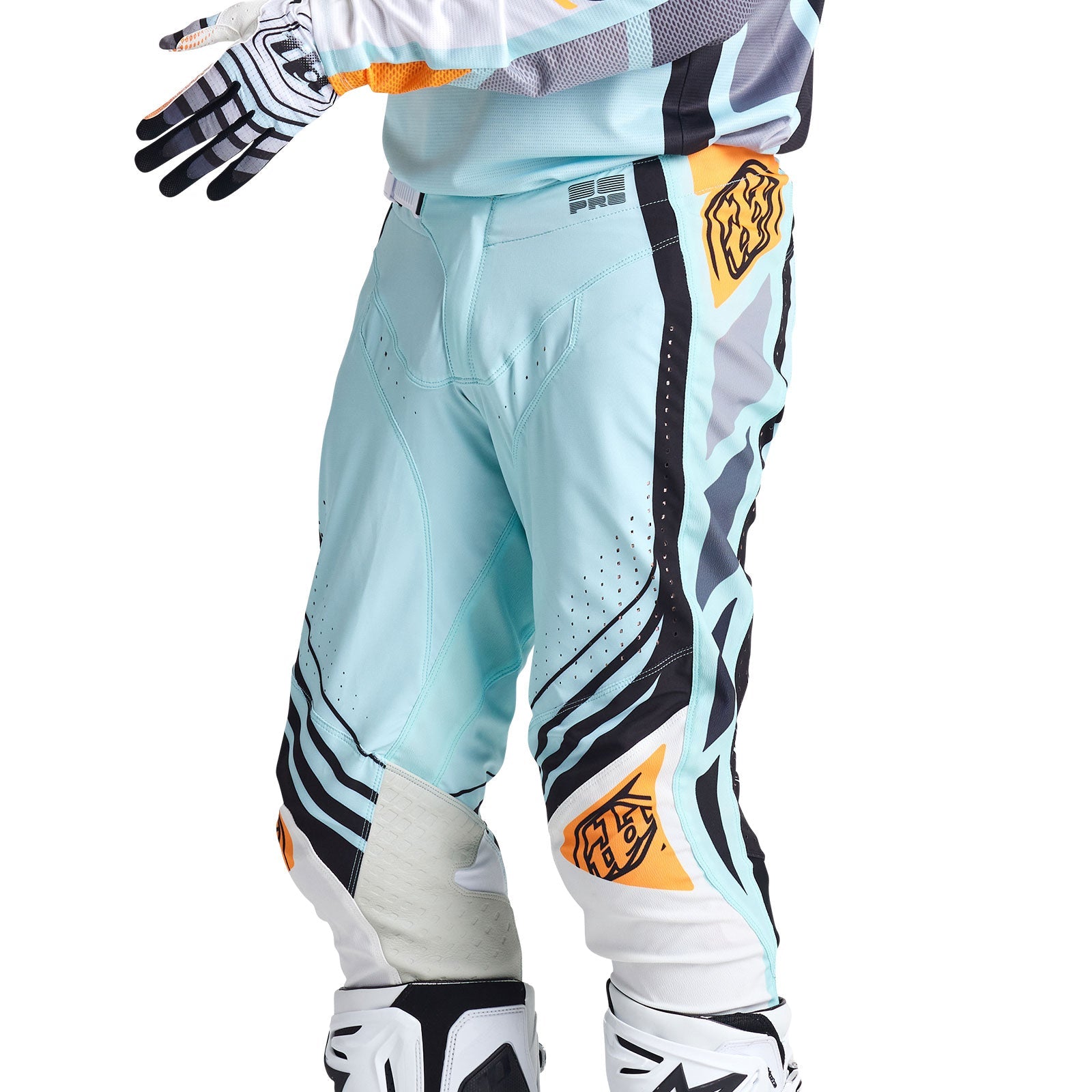Pantalón Motocross Troy Lee Designs SE Pro Wavez Aqua Blanqueado Rendimiento Superior