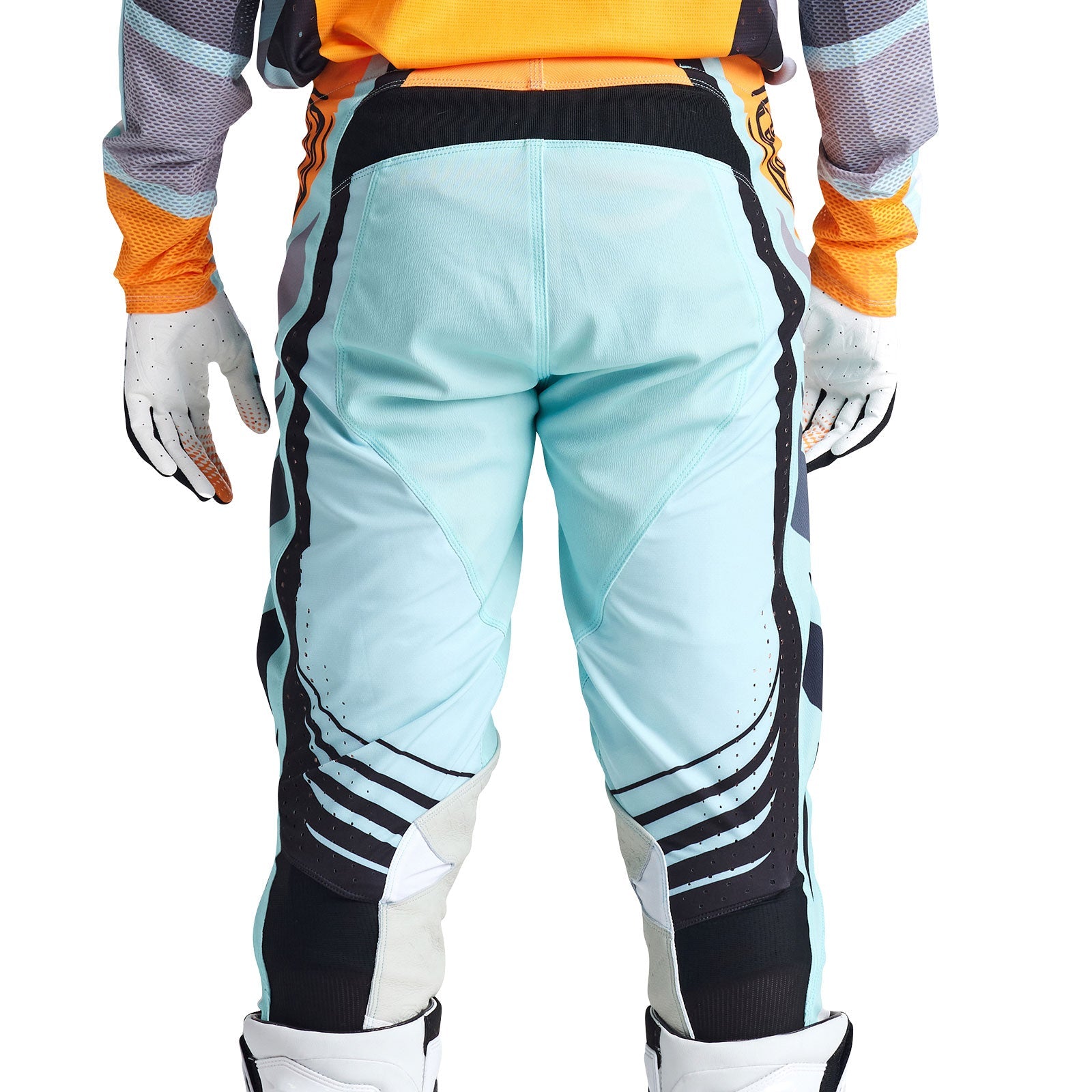 Pantalón Motocross Troy Lee Designs SE Pro Wavez Aqua Blanqueado Rendimiento Superior