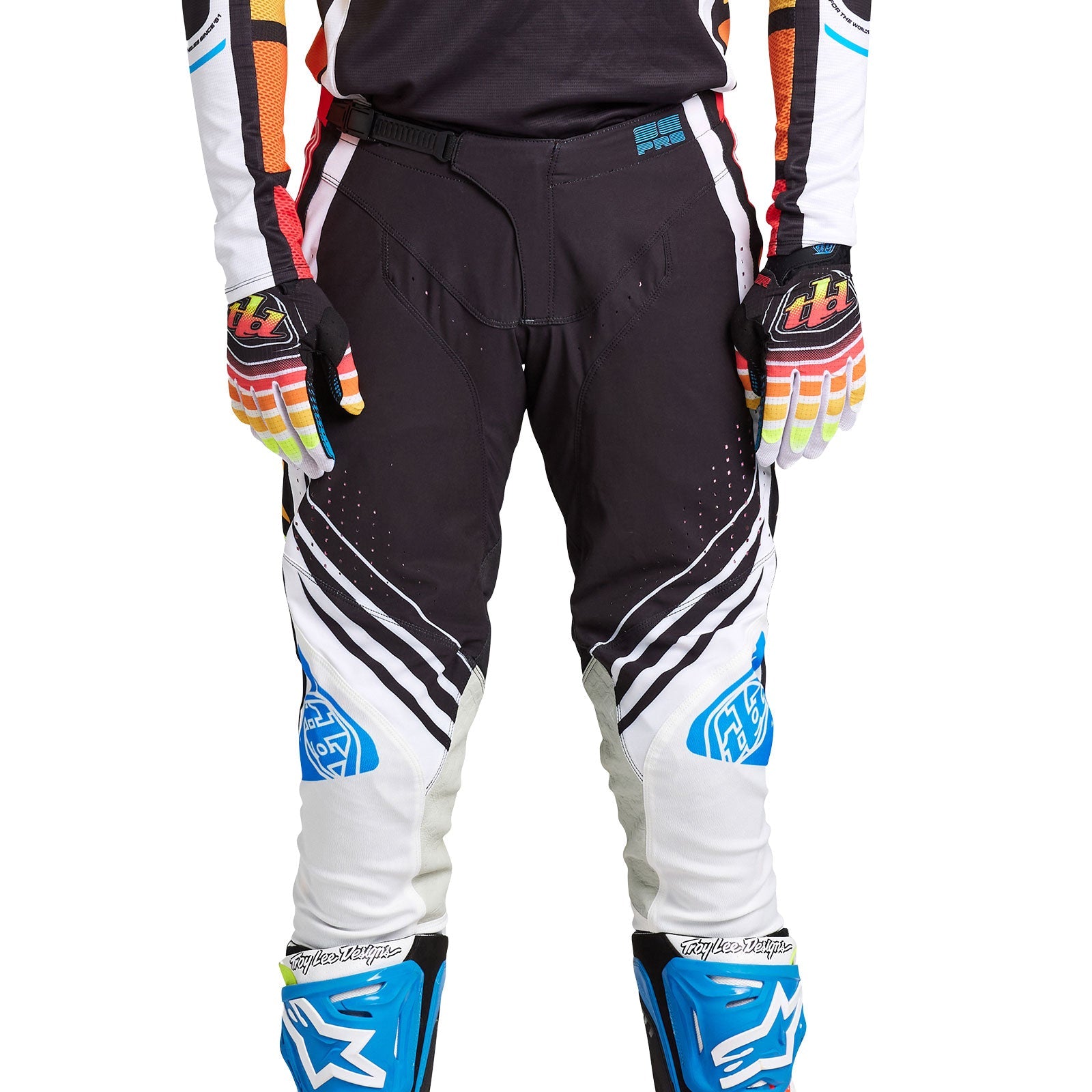 Pantalón Motocross Troy Lee Designs SE Pro Wavez Negro Multi - Rendimiento Superior