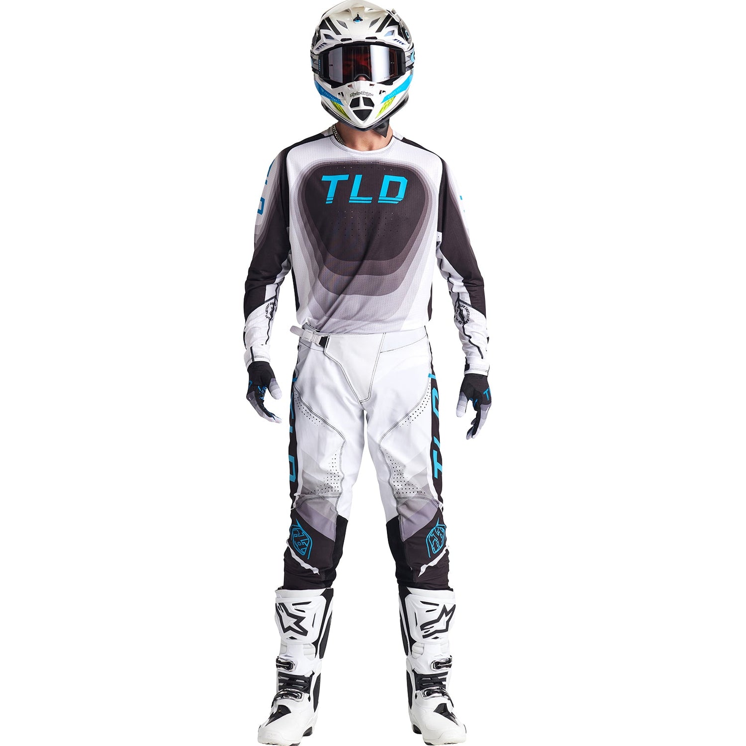 Maillot Troy Lee Designs SE Ultra Reverb Negro/Azul Rendimiento Superior Ventilado