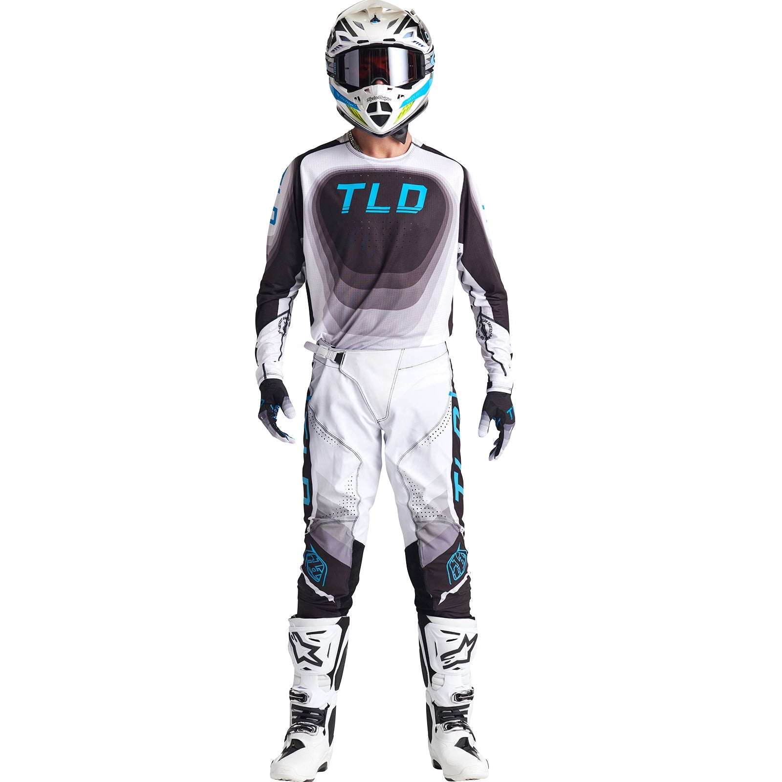Maillot Troy Lee Designs SE Ultra Reverb Negro/Azul Rendimiento Superior Ventilado