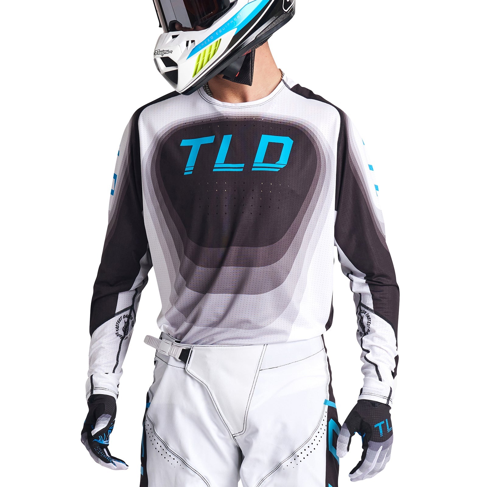 Maillot Troy Lee Designs SE Ultra Reverb Negro/Azul Rendimiento Superior Ventilado