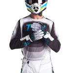 Maillot Troy Lee Designs SE Ultra Reverb Negro/Azul Rendimiento Superior Ventilado