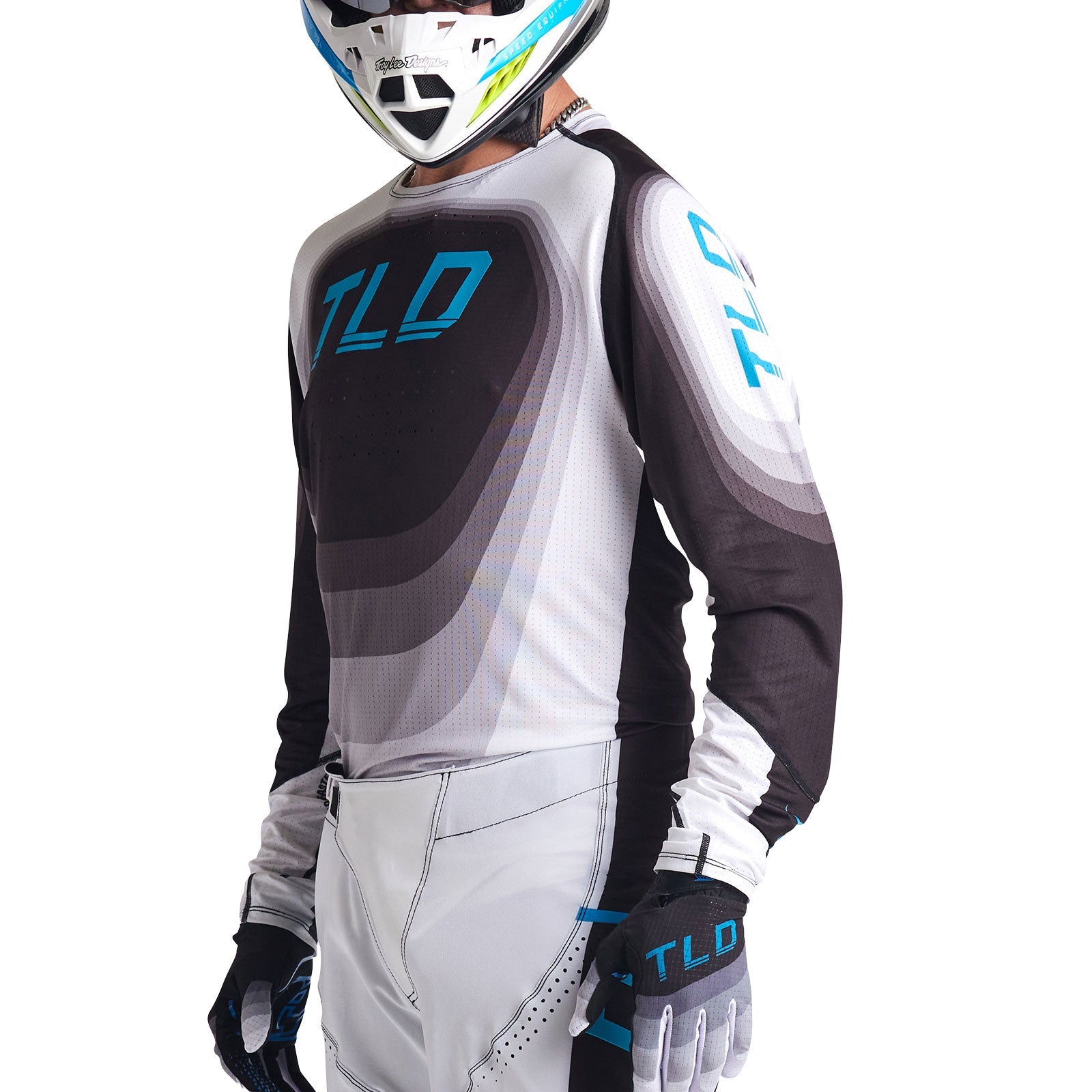Maillot Troy Lee Designs SE Ultra Reverb Negro/Azul Rendimiento Superior Ventilado