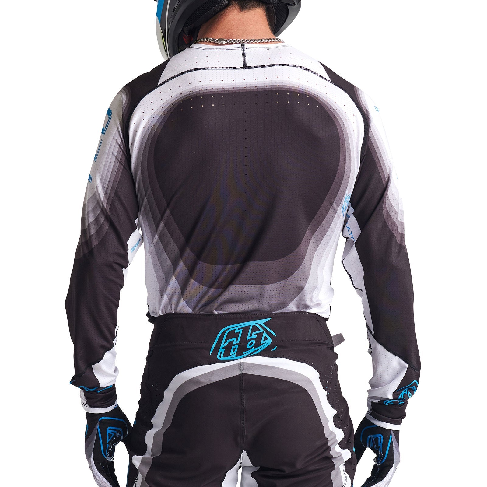 Maillot Troy Lee Designs SE Ultra Reverb Negro/Azul Rendimiento Superior Ventilado