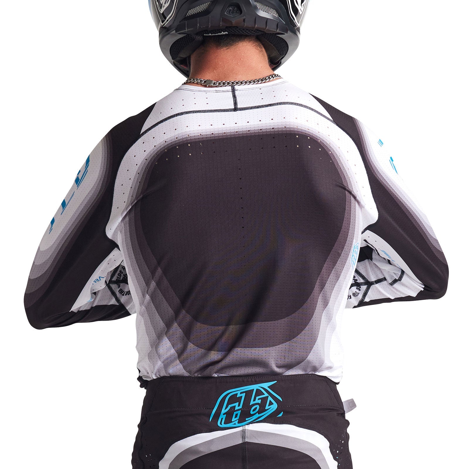 Maillot Troy Lee Designs SE Ultra Reverb Negro/Azul Rendimiento Superior Ventilado