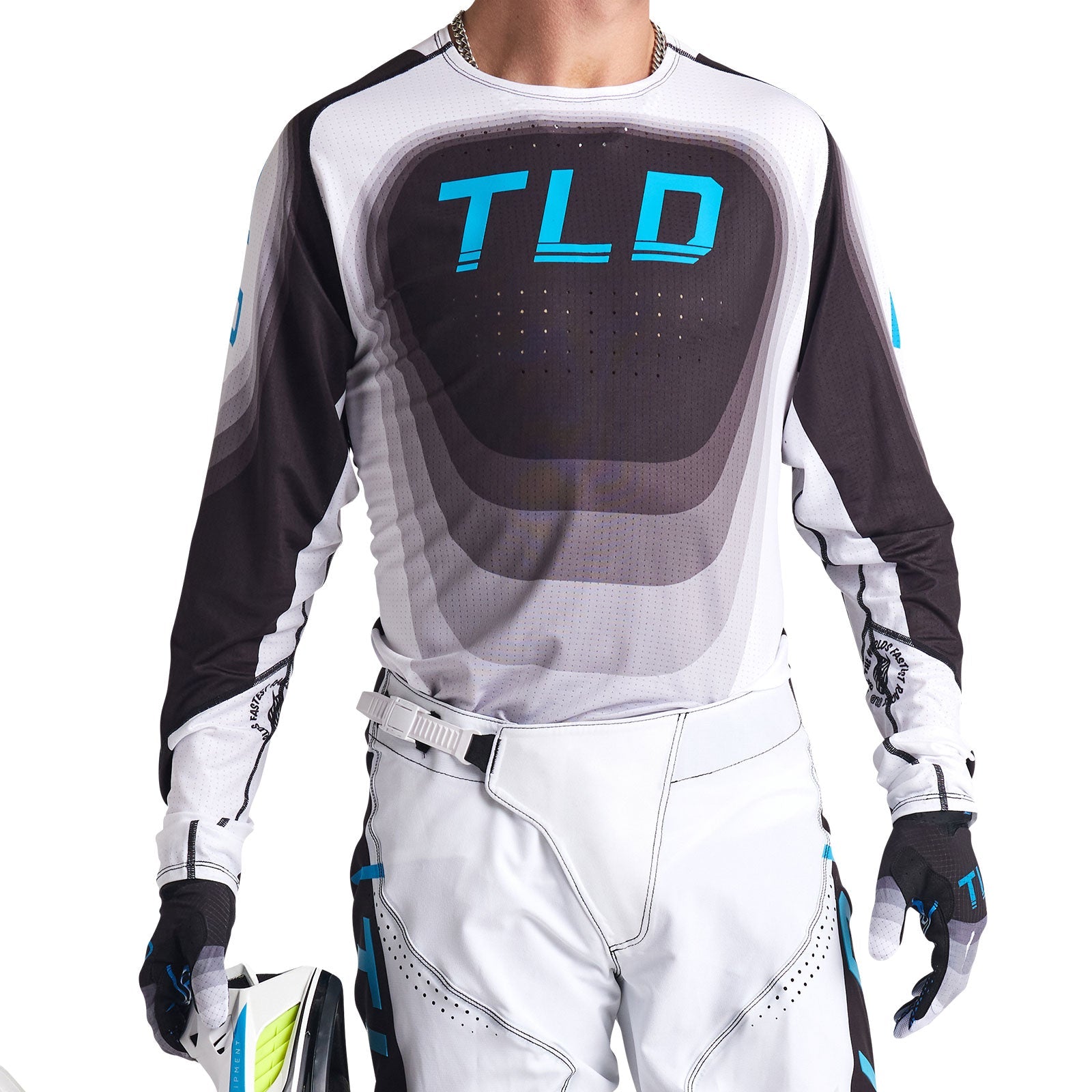 Maillot Troy Lee Designs SE Ultra Reverb Negro/Azul Rendimiento Superior Ventilado