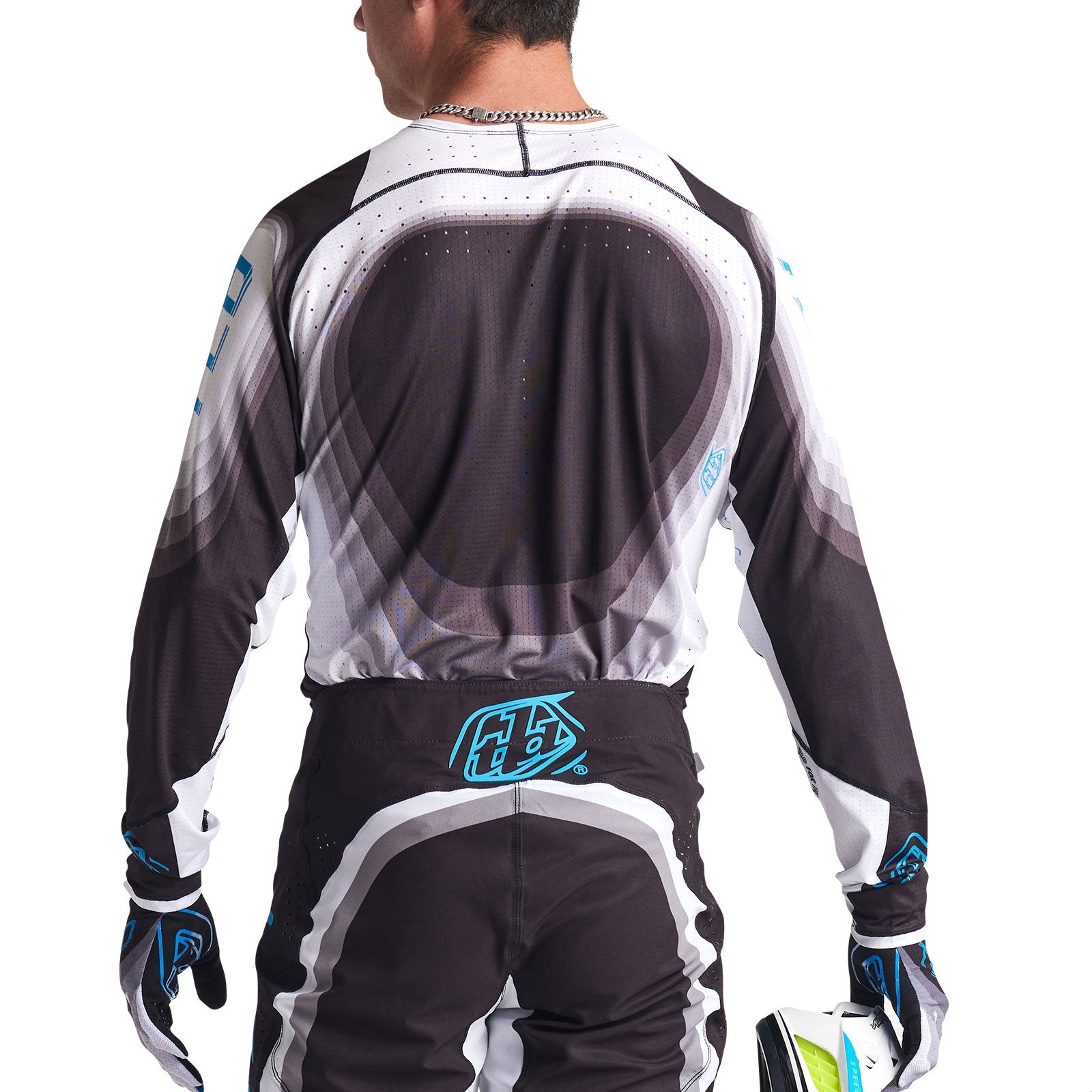 Maillot Troy Lee Designs SE Ultra Reverb Negro/Azul Rendimiento Superior Ventilado