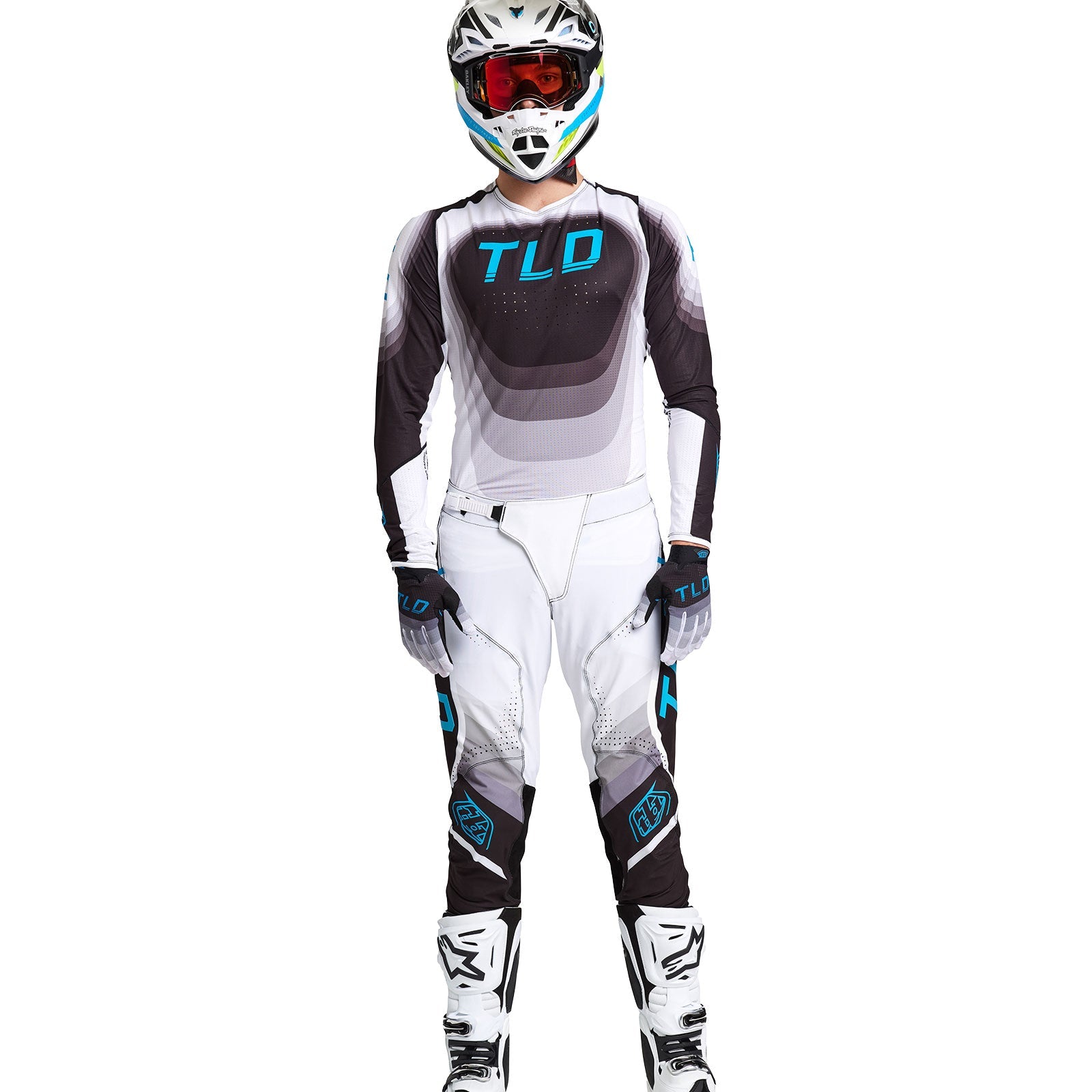 Maillot Troy Lee Designs SE Ultra Reverb Negro/Azul Rendimiento Superior Ventilado