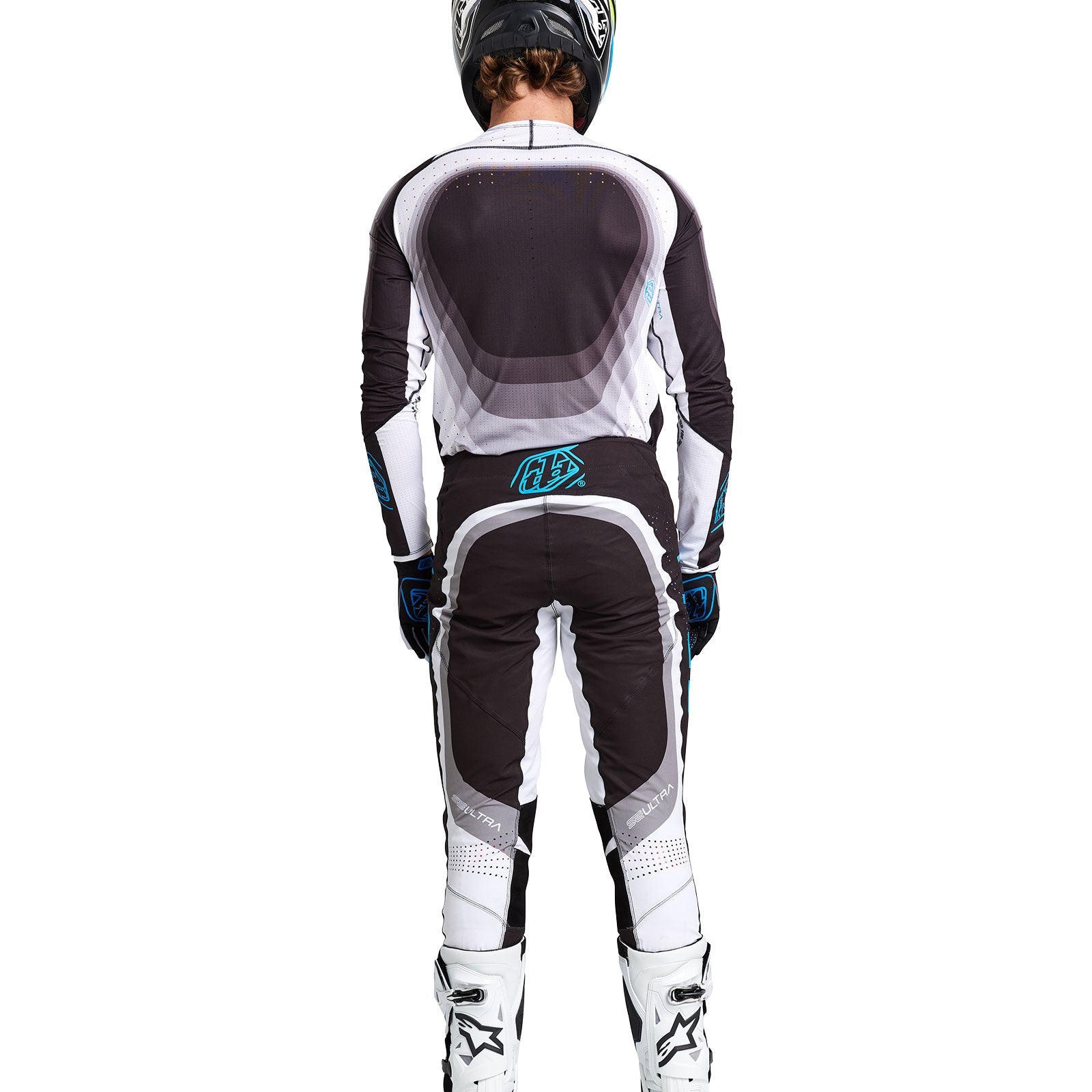 Maillot Troy Lee Designs SE Ultra Reverb Negro/Azul Rendimiento Superior Ventilado