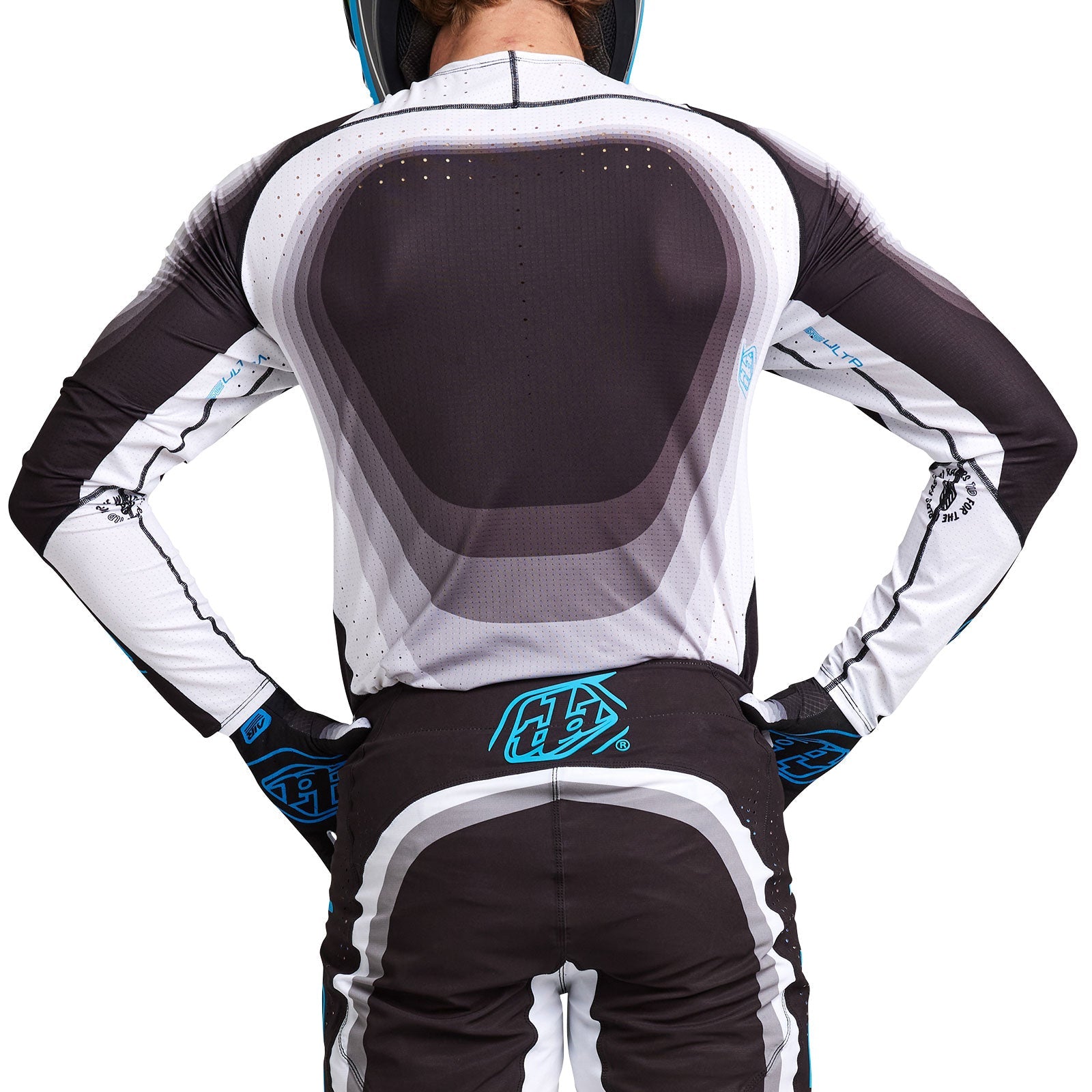 Maillot Troy Lee Designs SE Ultra Reverb Negro/Azul Rendimiento Superior Ventilado
