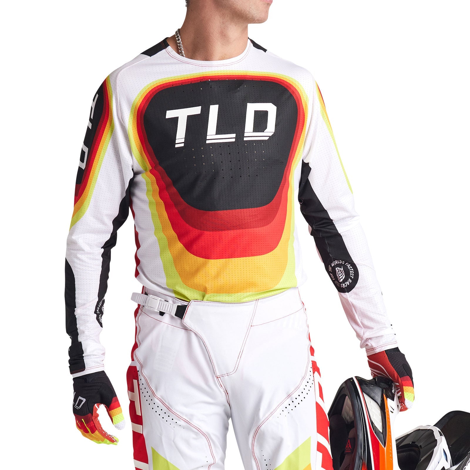 Maillot Motocross Troy Lee Designs SE Ultra Reverb Rojo/Blanco Ventilado Rendimiento Superior