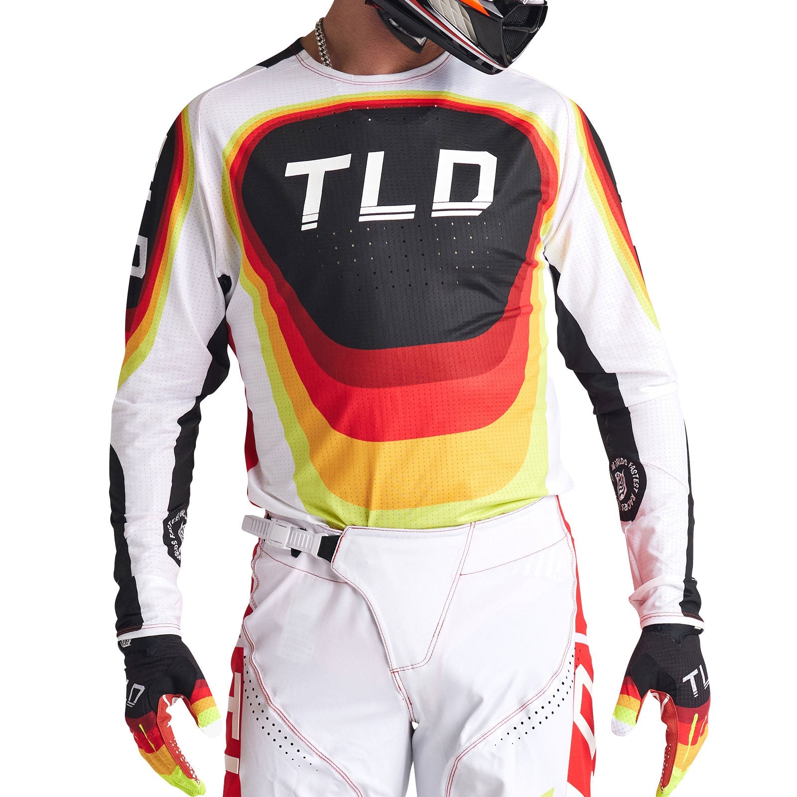 Maillot Motocross Troy Lee Designs SE Ultra Reverb Rojo/Blanco Ventilado Rendimiento Superior