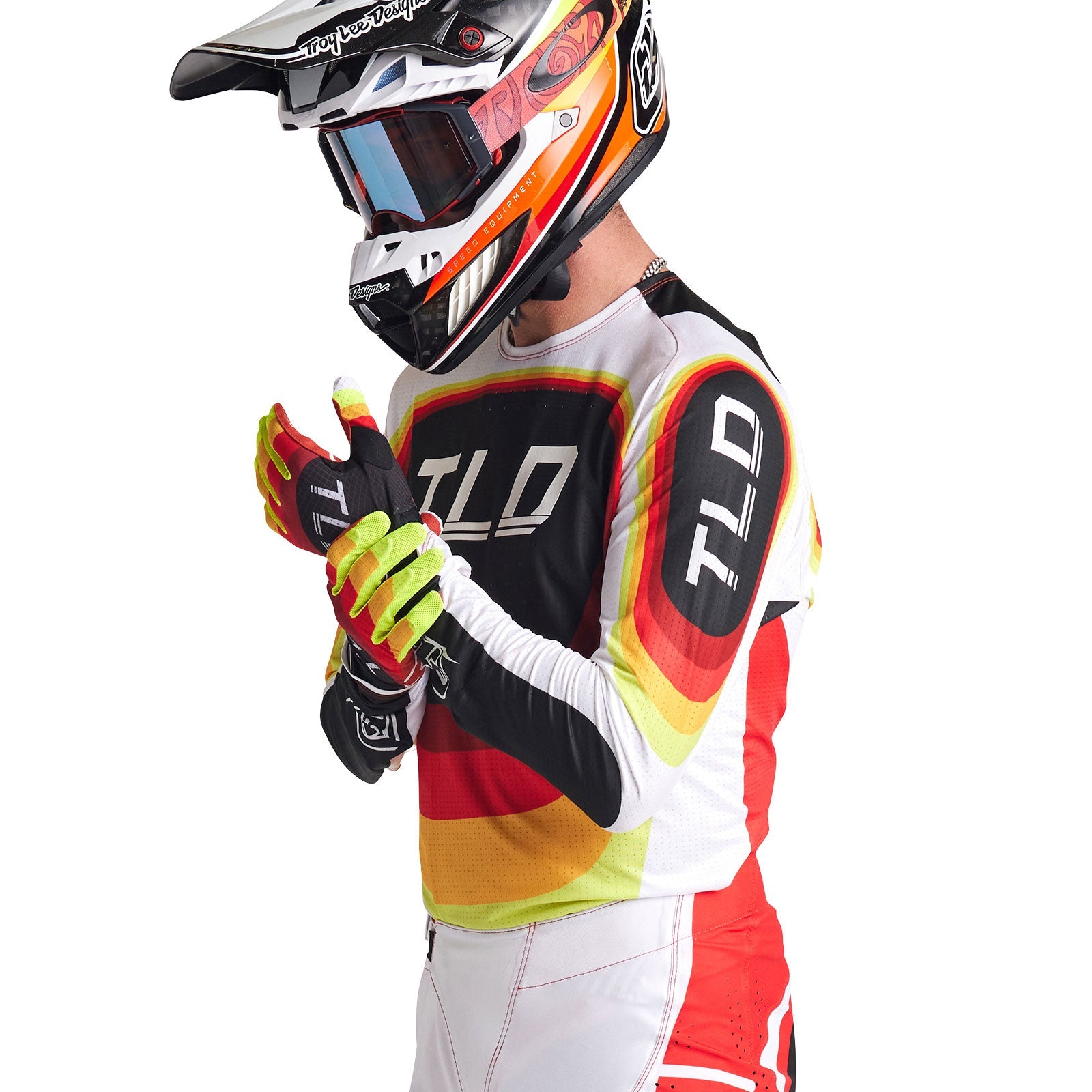 Maillot Motocross Troy Lee Designs SE Ultra Reverb Rojo/Blanco Ventilado Rendimiento Superior