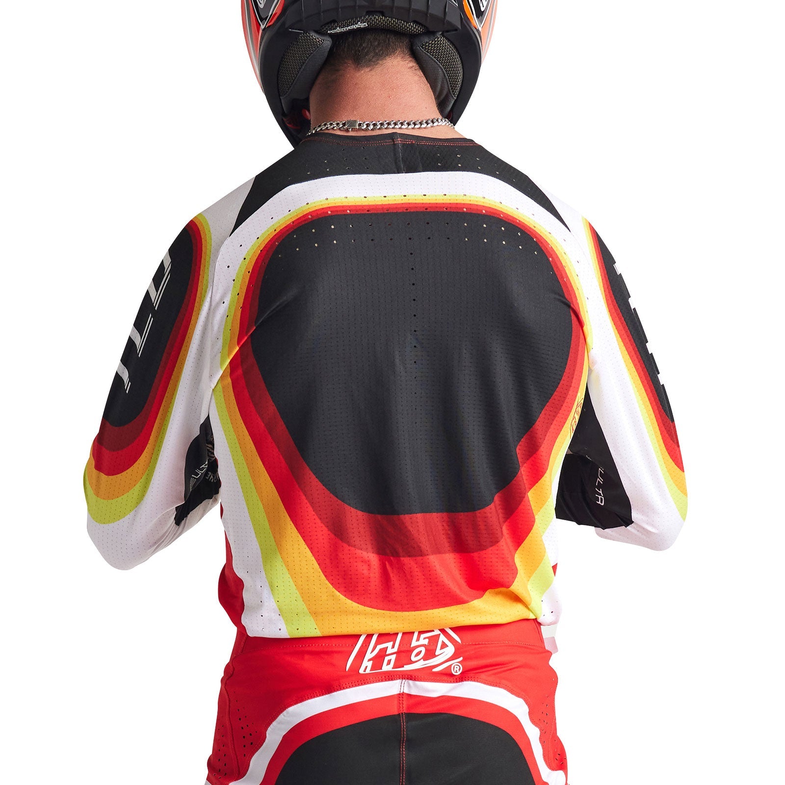 Maillot Motocross Troy Lee Designs SE Ultra Reverb Rojo/Blanco Ventilado Rendimiento Superior