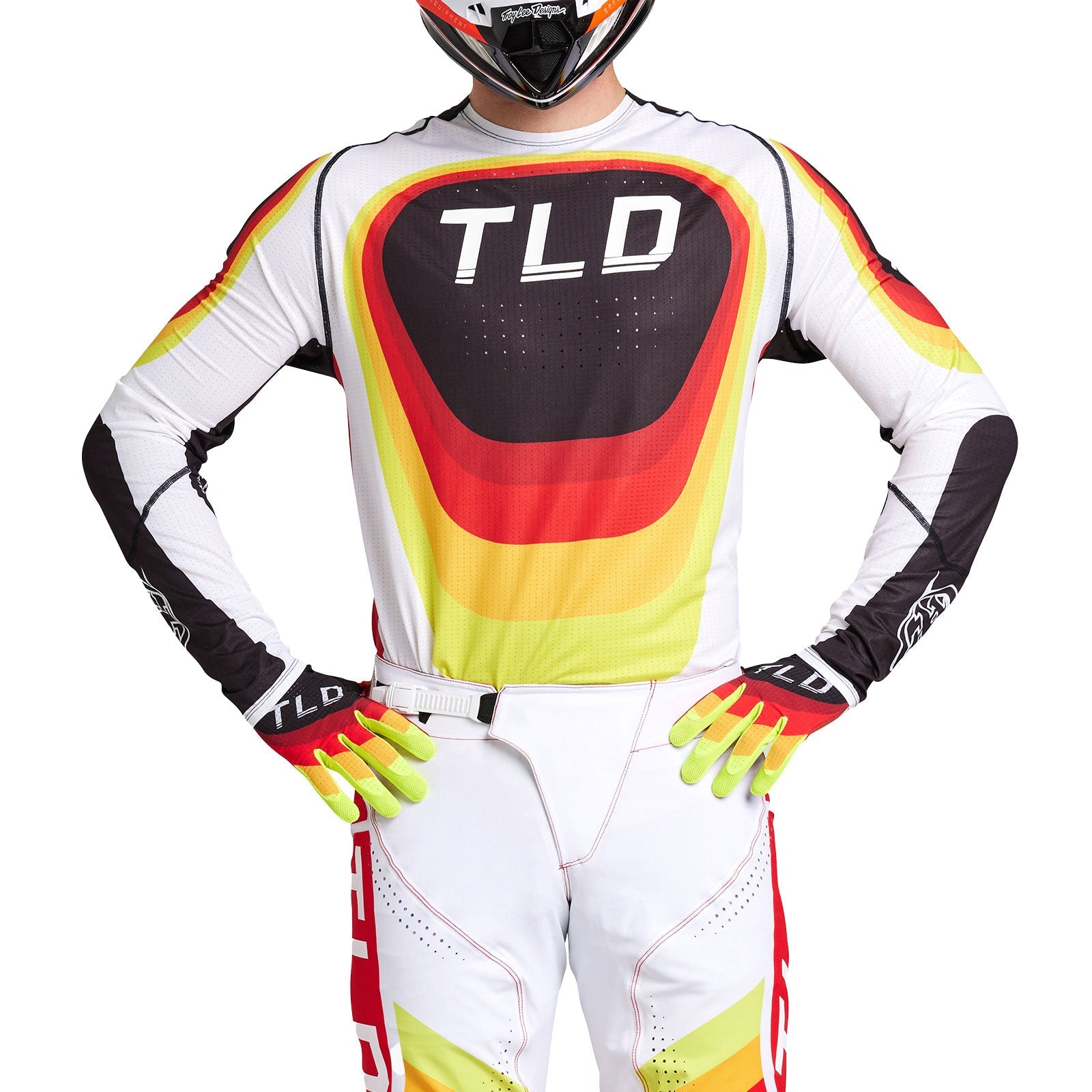 Maillot Motocross Troy Lee Designs SE Ultra Reverb Rojo/Blanco Ventilado Rendimiento Superior