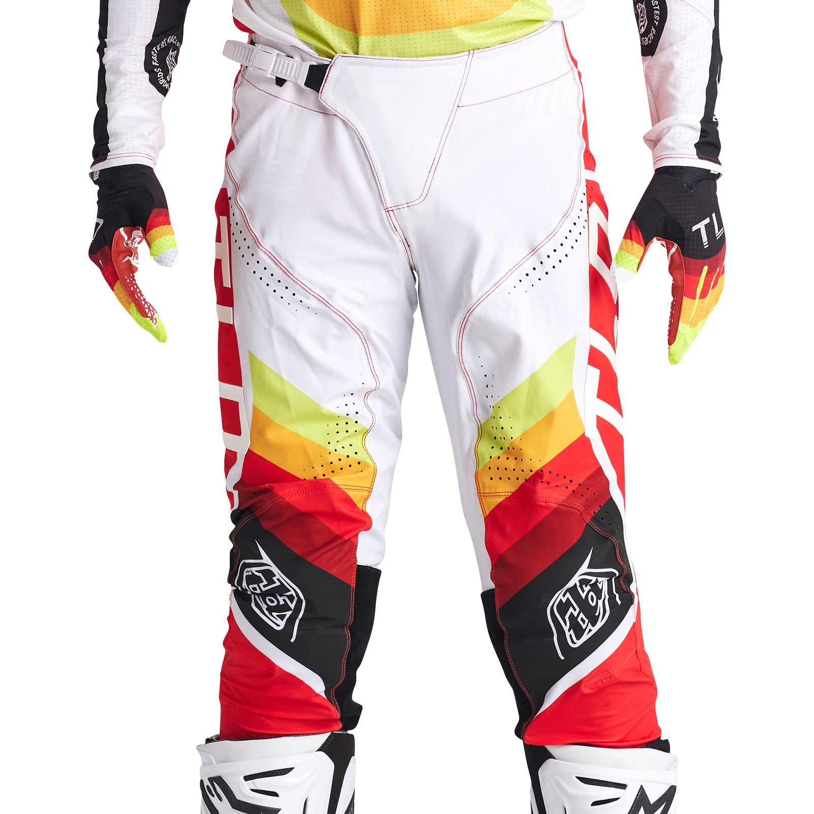 Pantalón Motocross Troy Lee Designs SE Ultra Reverb Rojo/Blanco - Máximo Rendimiento y Ventilación