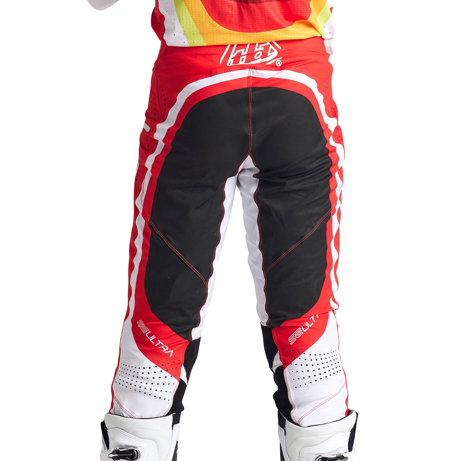 Pantalón Motocross Troy Lee Designs SE Ultra Reverb Rojo/Blanco - Máximo Rendimiento y Ventilación