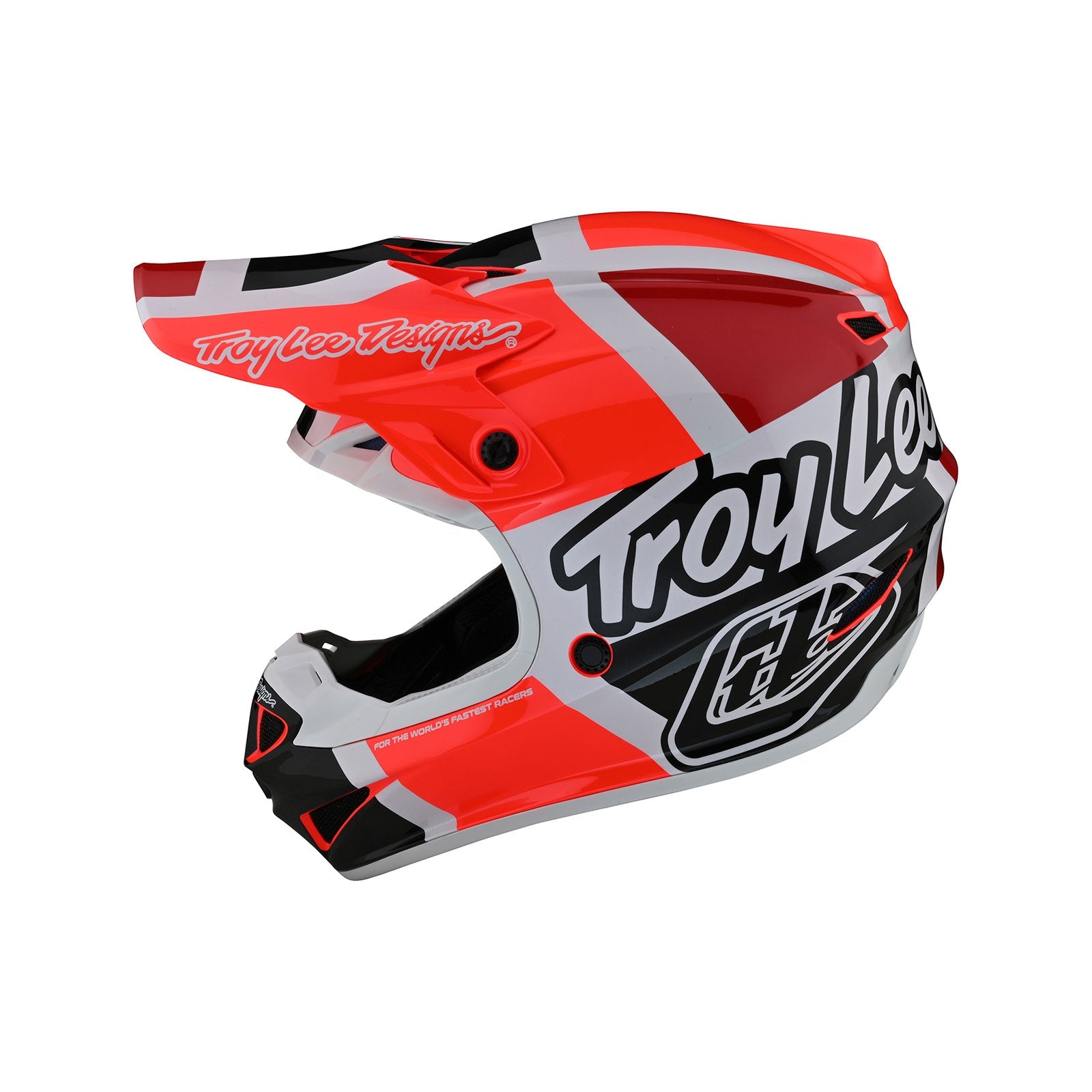 Casco Motocross Troy Lee Designs SE4 Polyacrilita Quattro Rojo/Carbón con MIPS Protección Avanzada